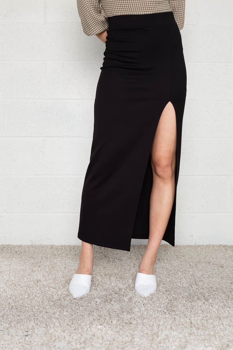 Luxe Maxi Slit Skirt