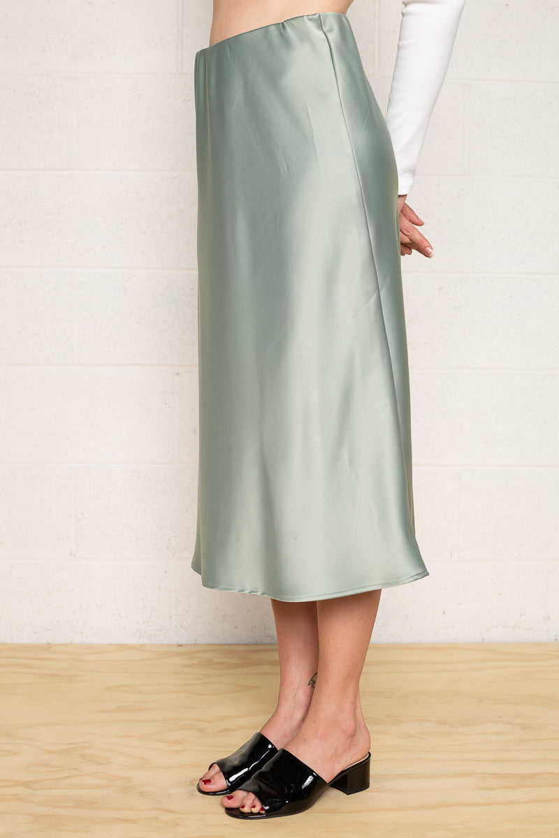 Satin Midi Skirt