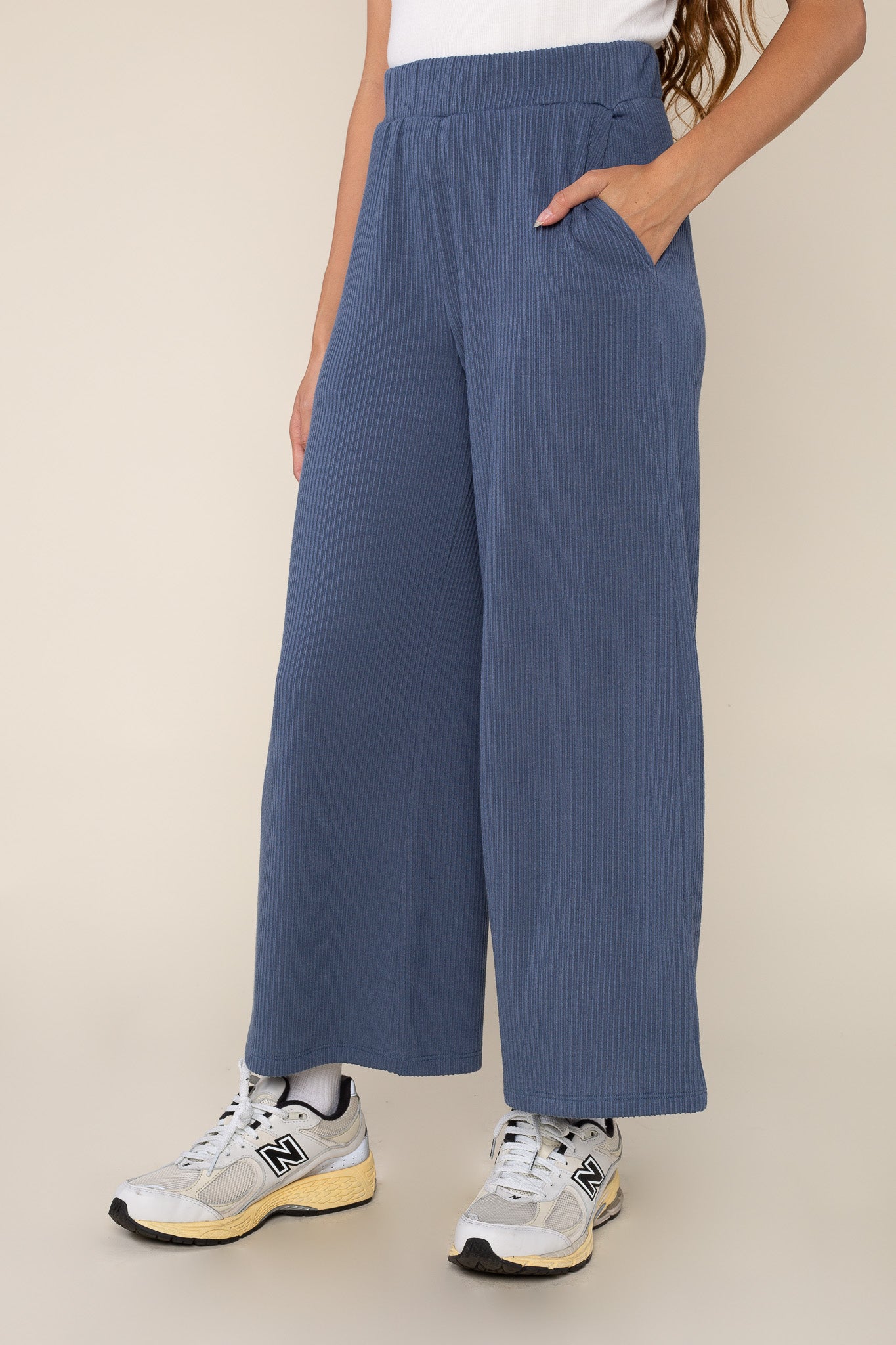 Jacquard Rib Culotte Pants