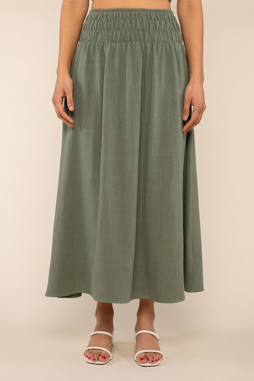 Linen Midi Skirt