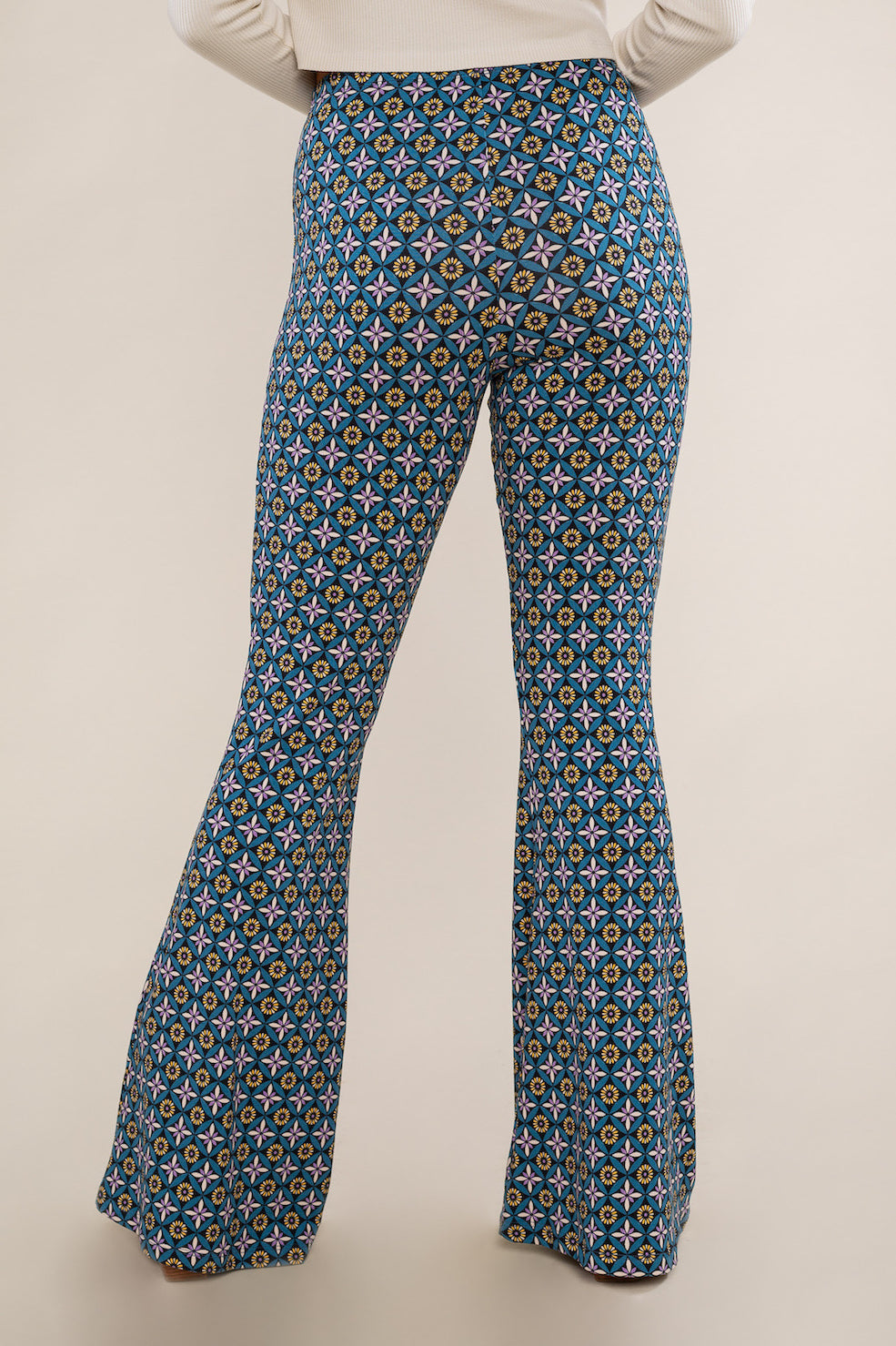 Flare Knit Print Pant