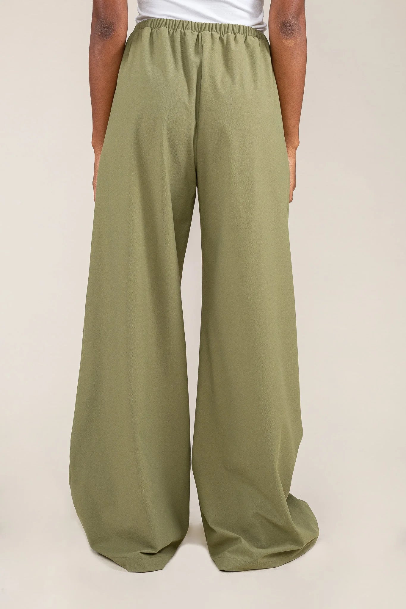 Nylon Wide Leg Pant