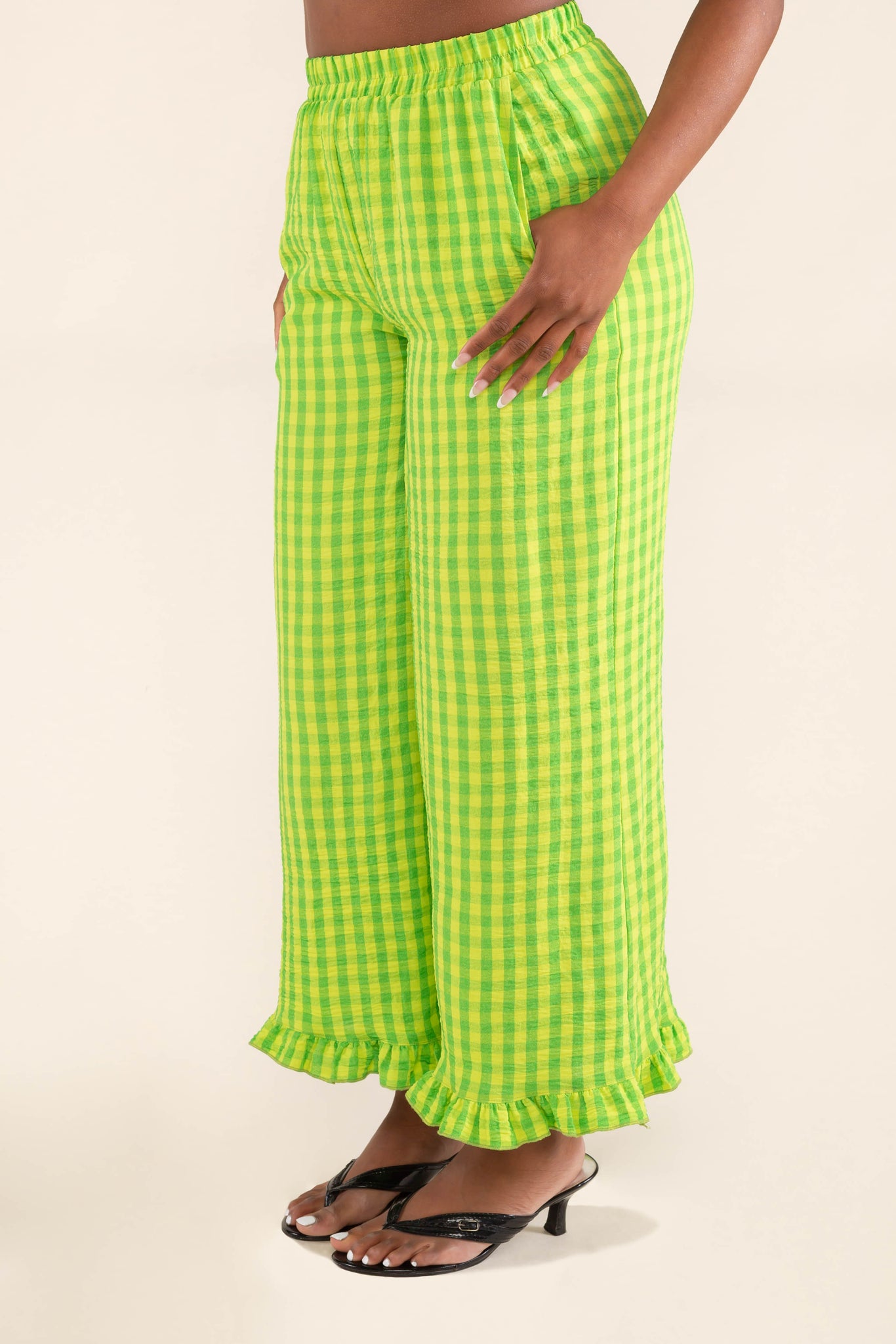 Gingham Pant - Green