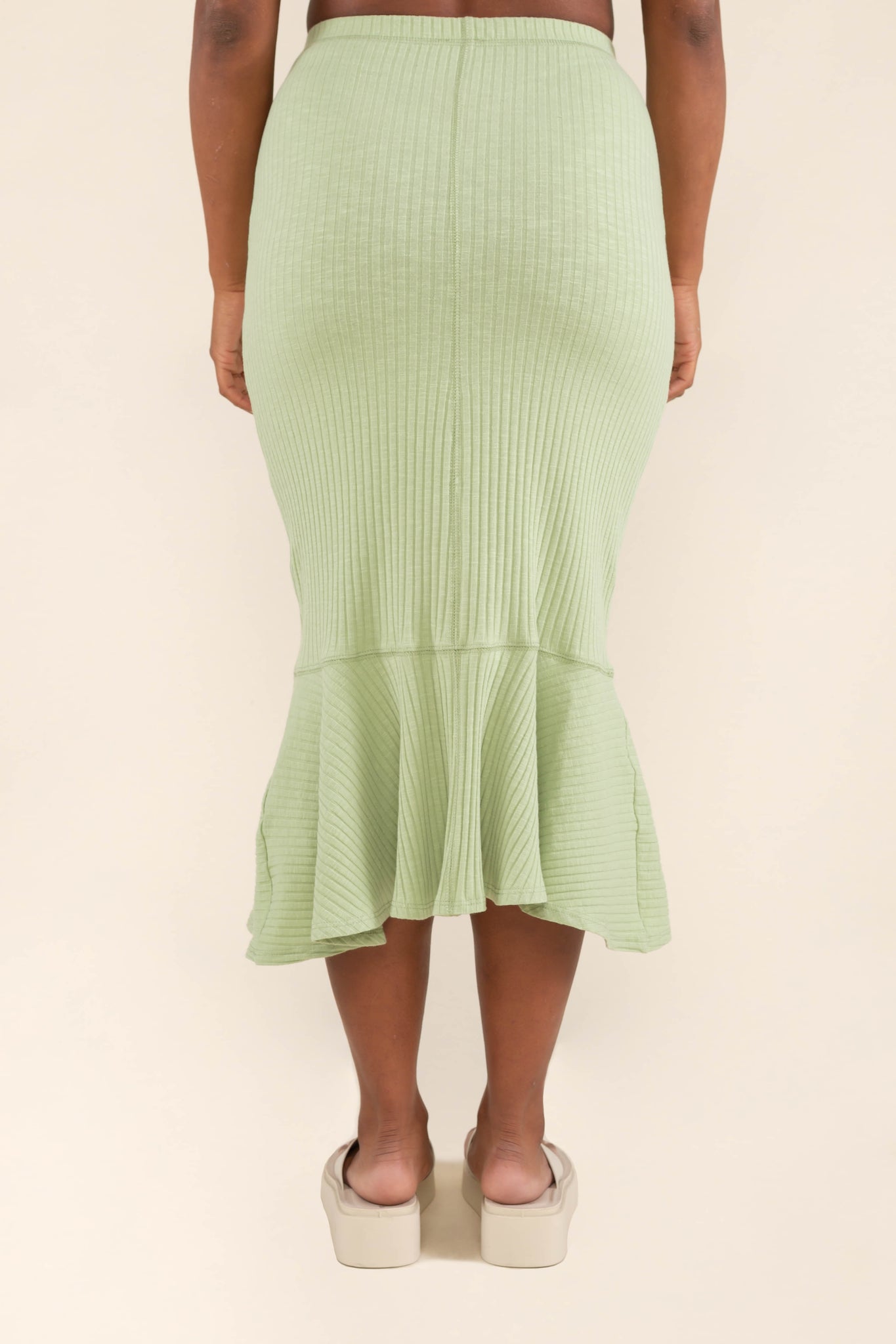 Pieced Rib Skirt - Melon