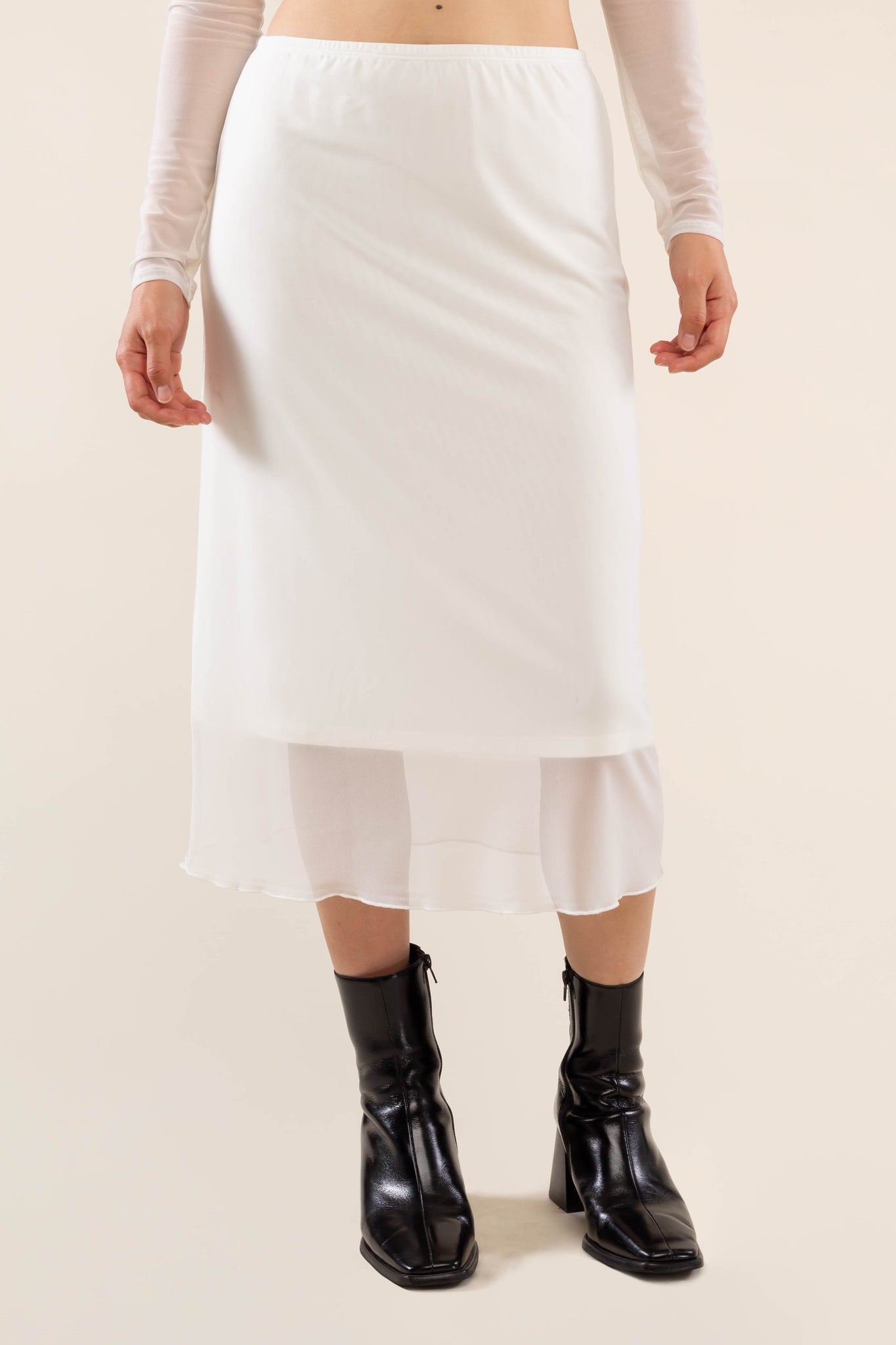 Mesh Skirt with Lining