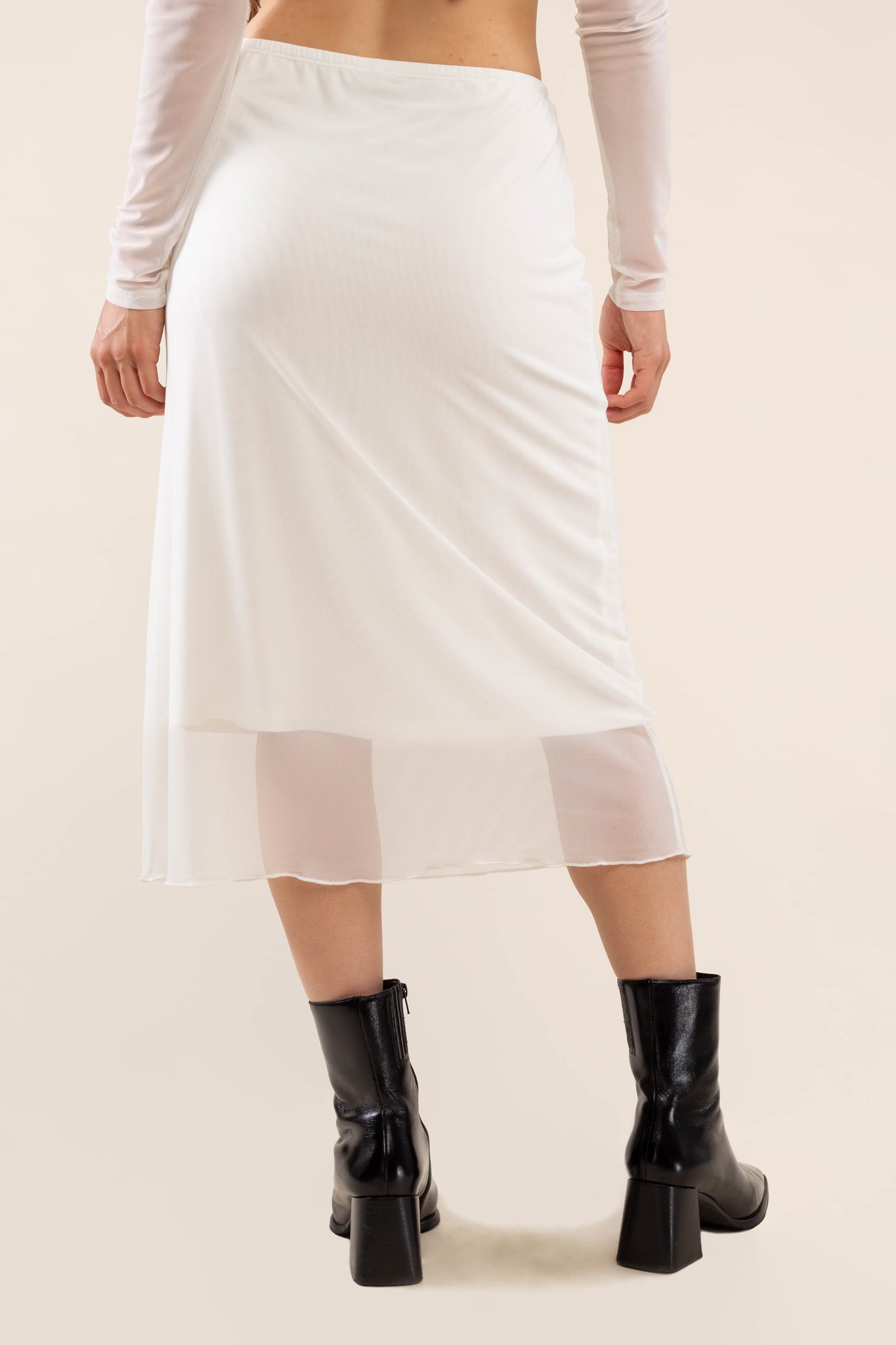 Mesh Skirt with Lining