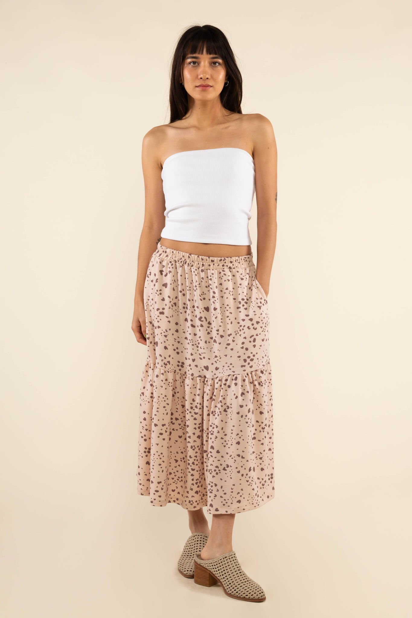 Dot Knit Midi Skirt