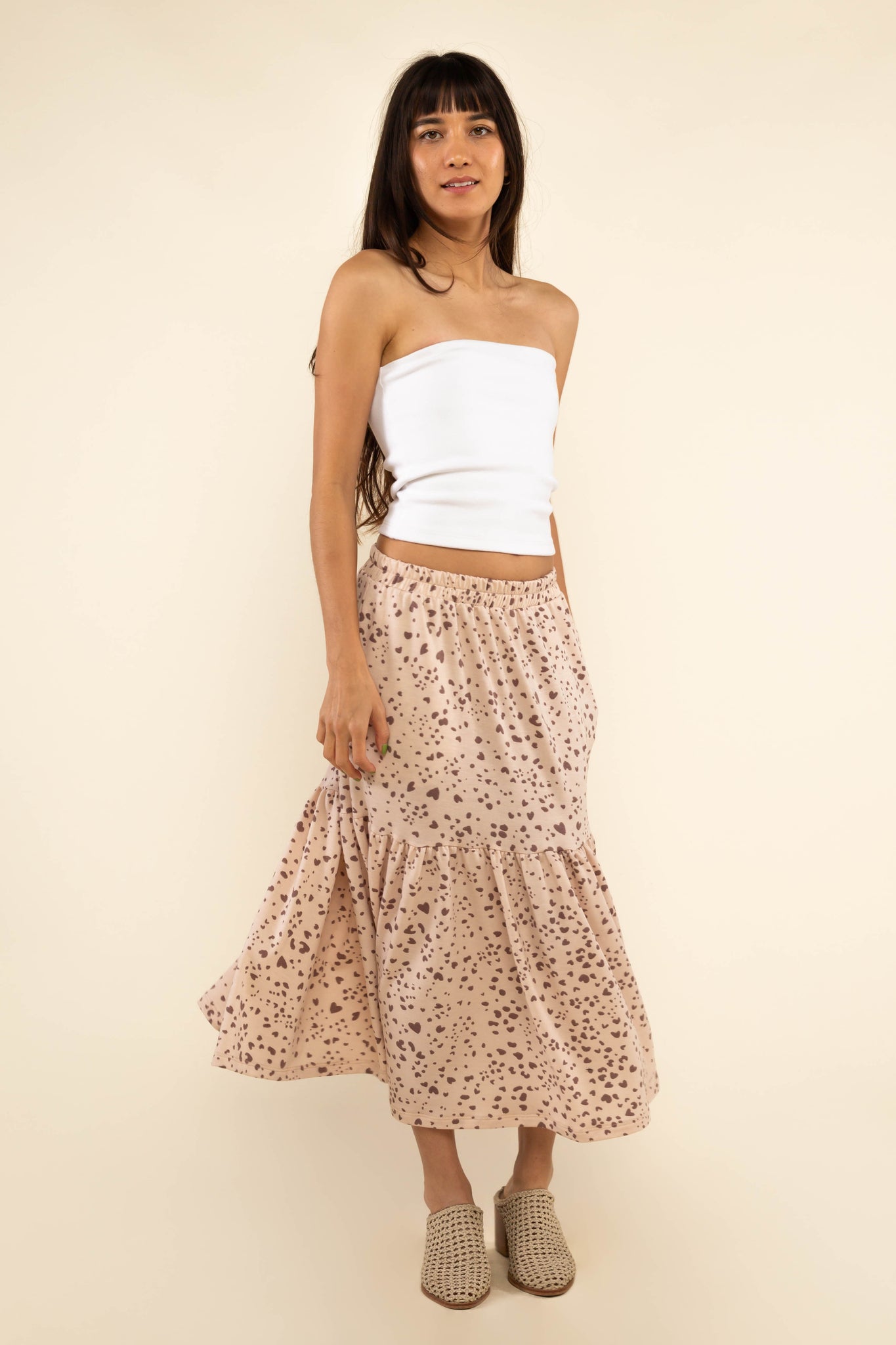 Dot Knit Midi Skirt