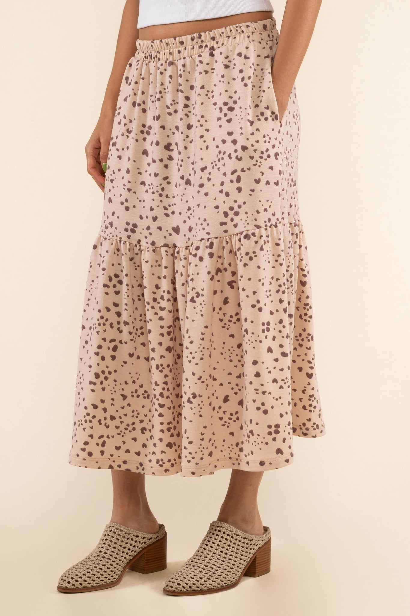 Dot Knit Midi Skirt