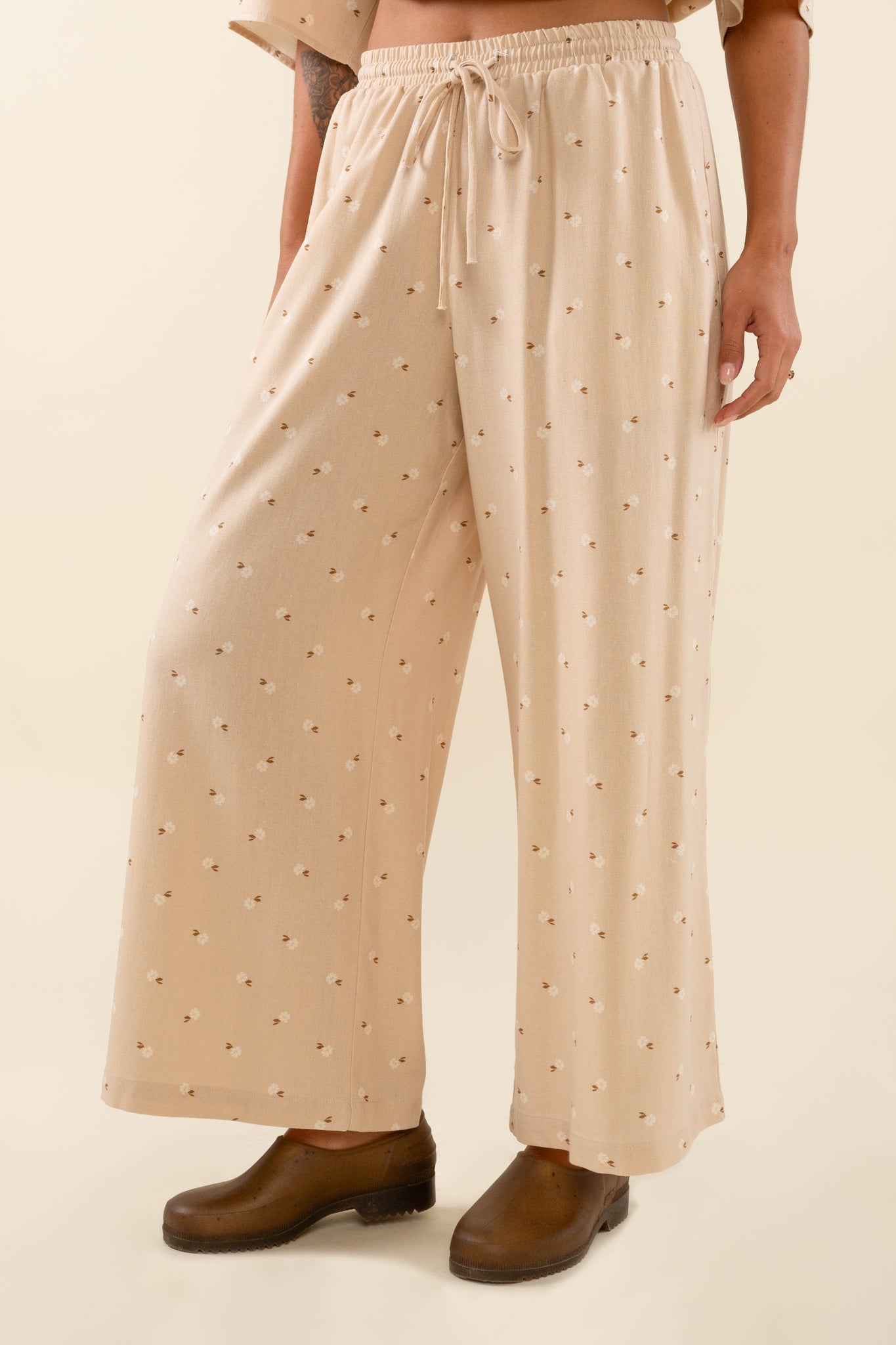 Floral Culotte Wide Leg Pant