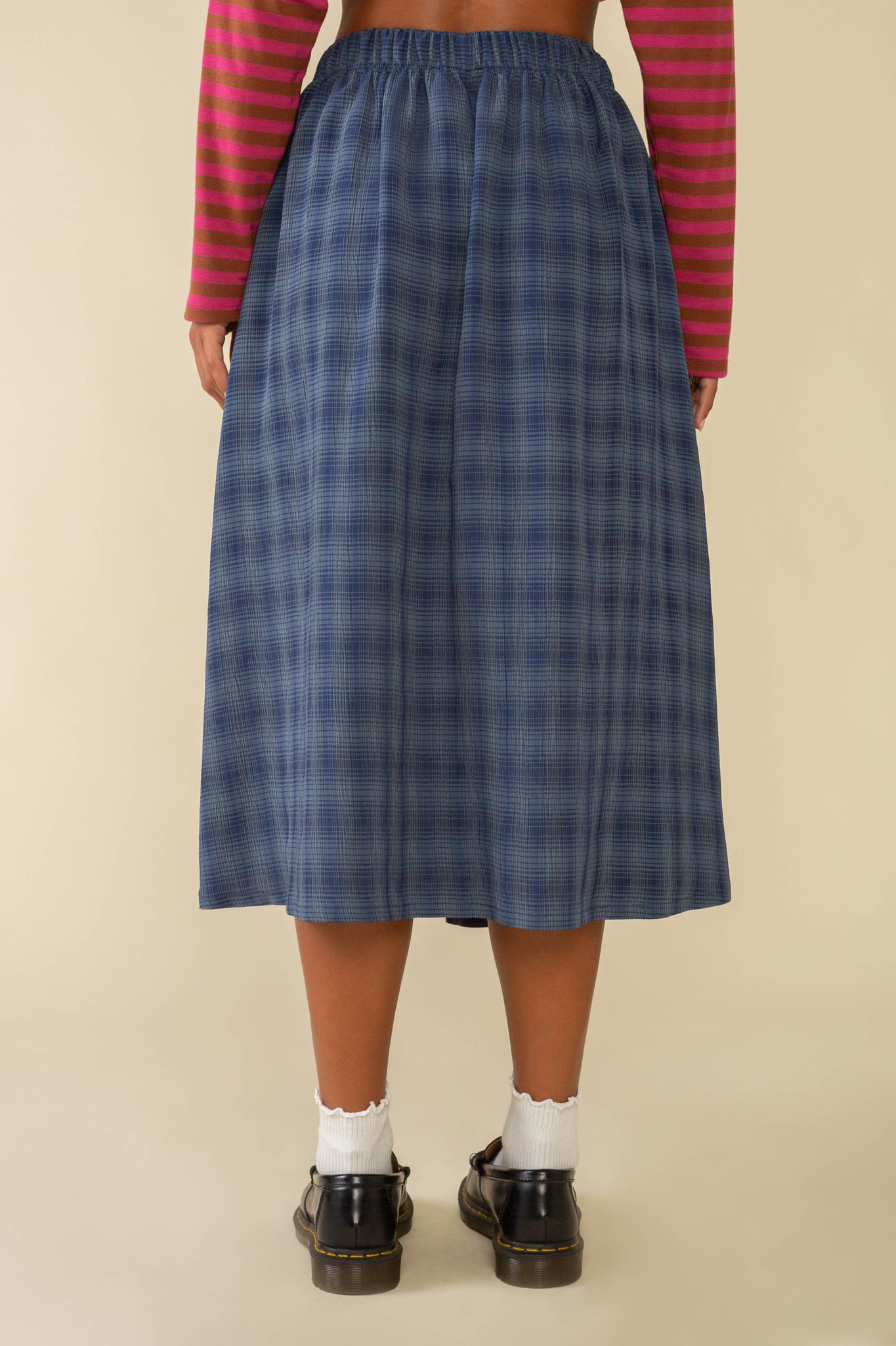 Malibu Deadstock Plaid Boxer Midi Skirt