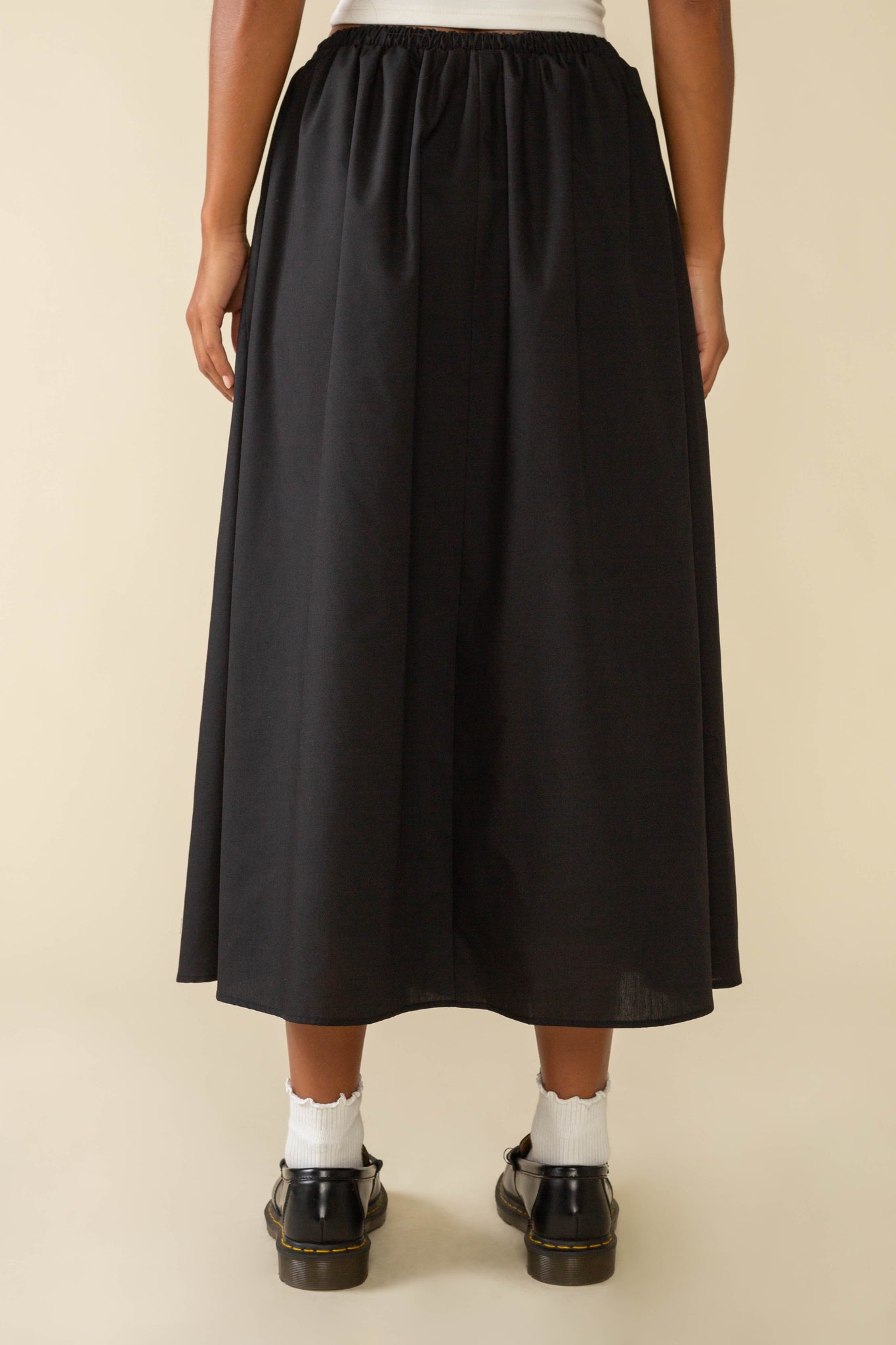 Larchmont Full A-Line Poplin Midi Skirt