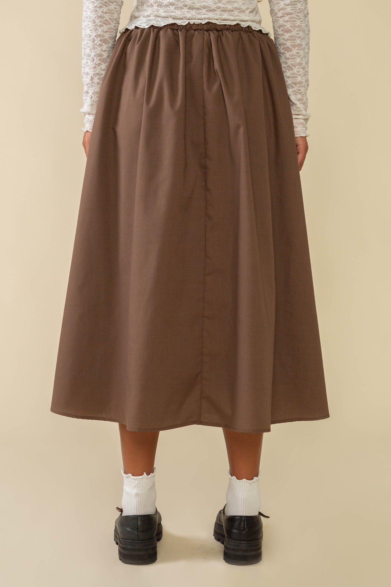 Larchmont Full A-Line Poplin Midi Skirt