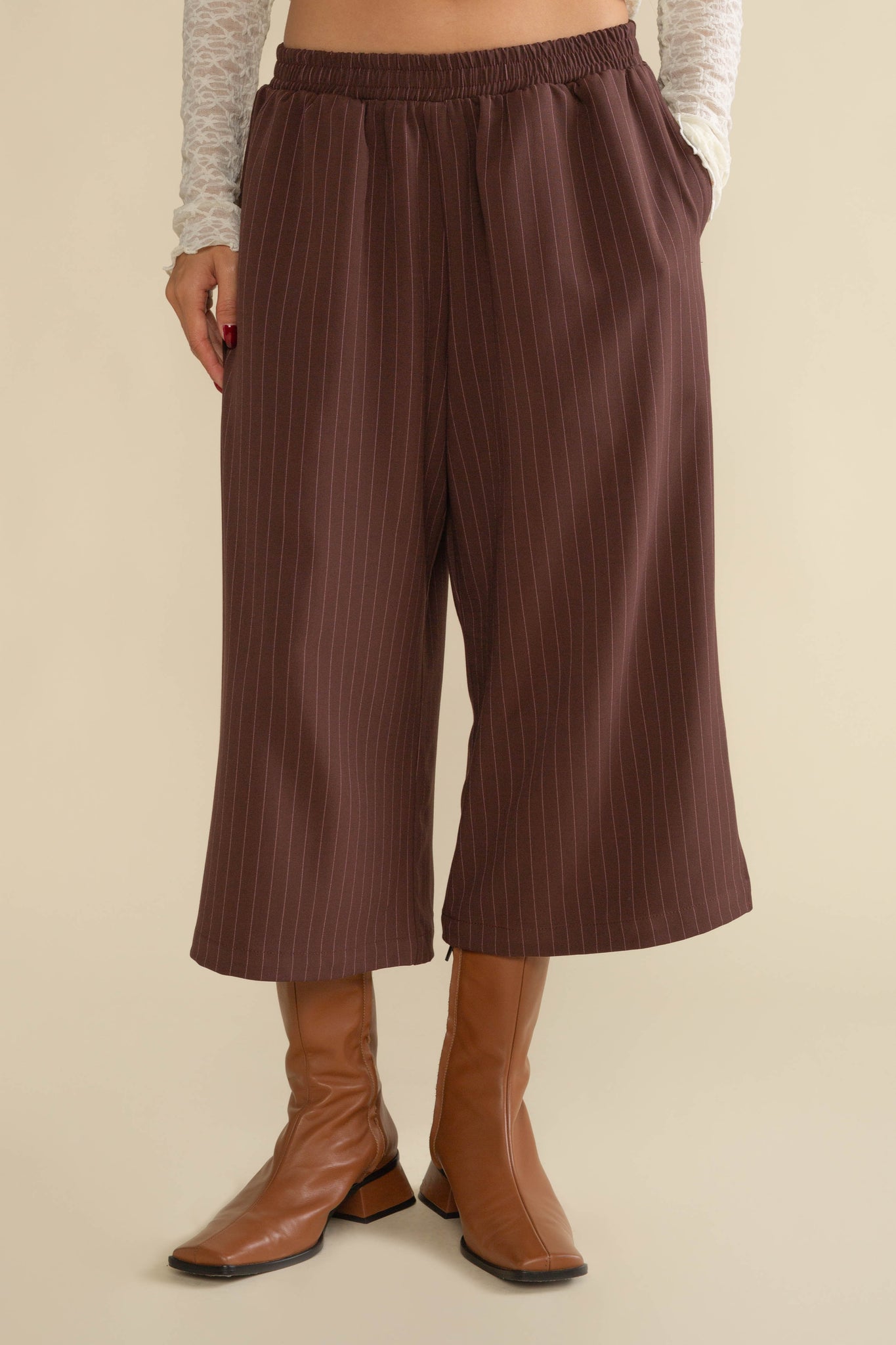 Anza Pinstripe Crop Trouser