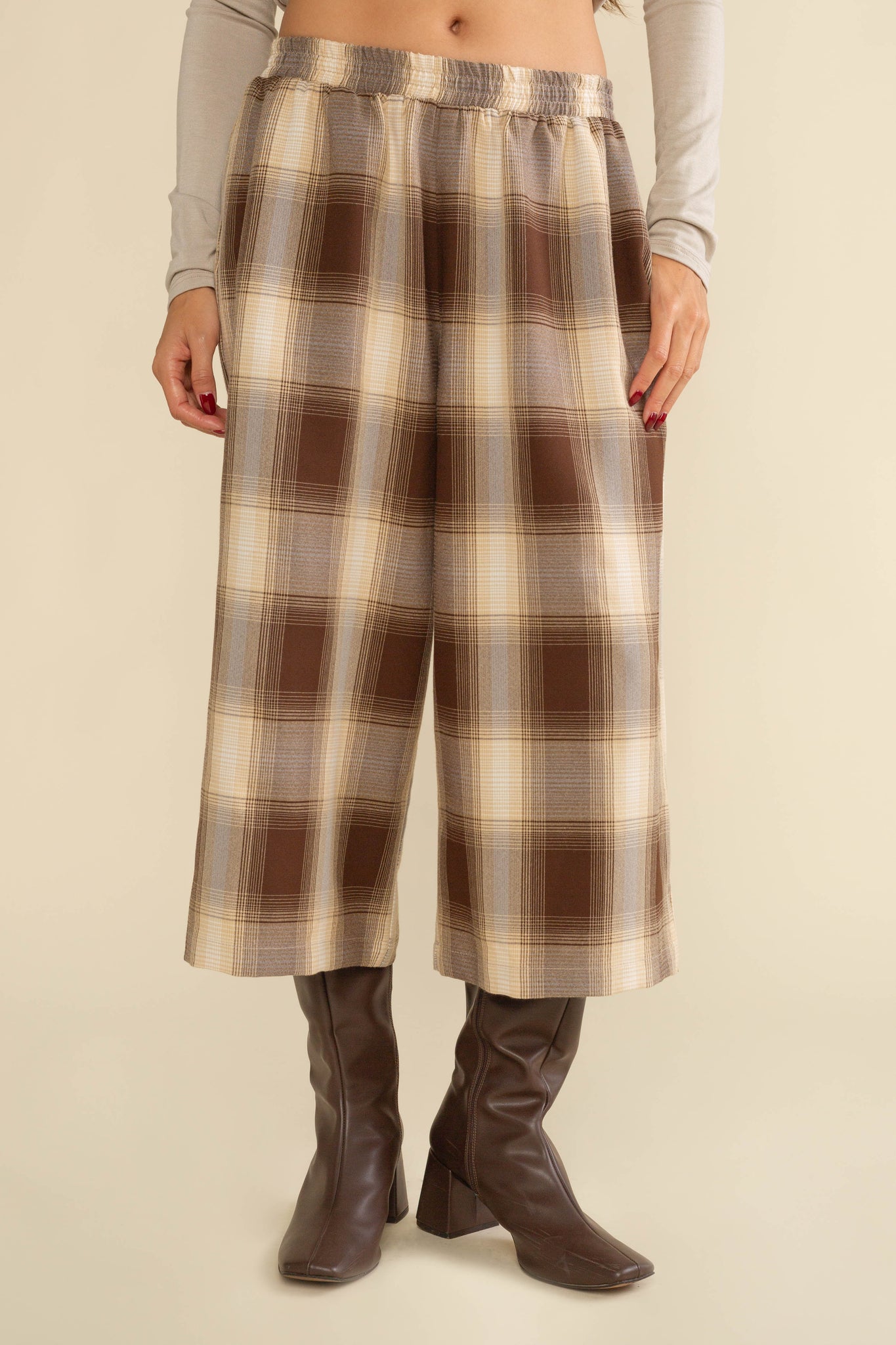 Euclid Deadstock Plaid Crop Trouser