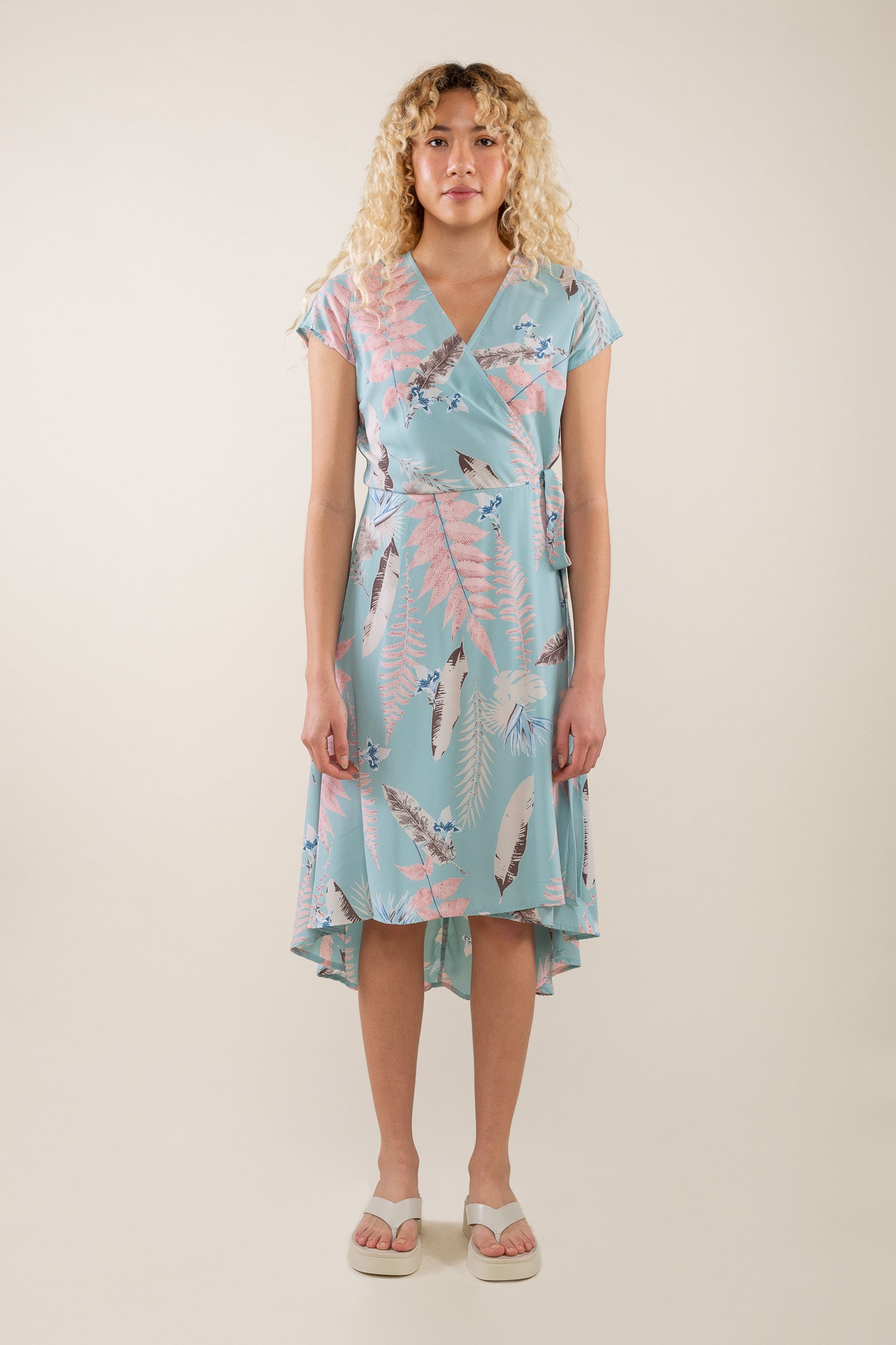 Tropical Wrap Dress