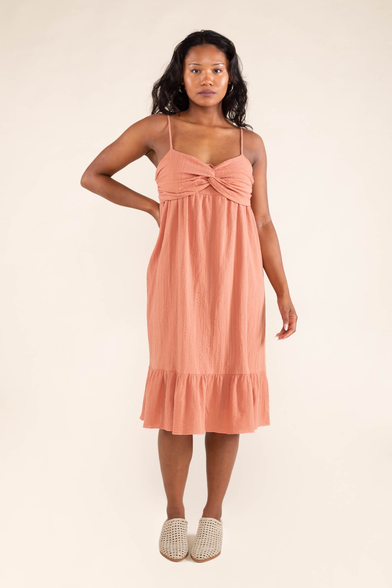 Cotton Gauze Twist Dress