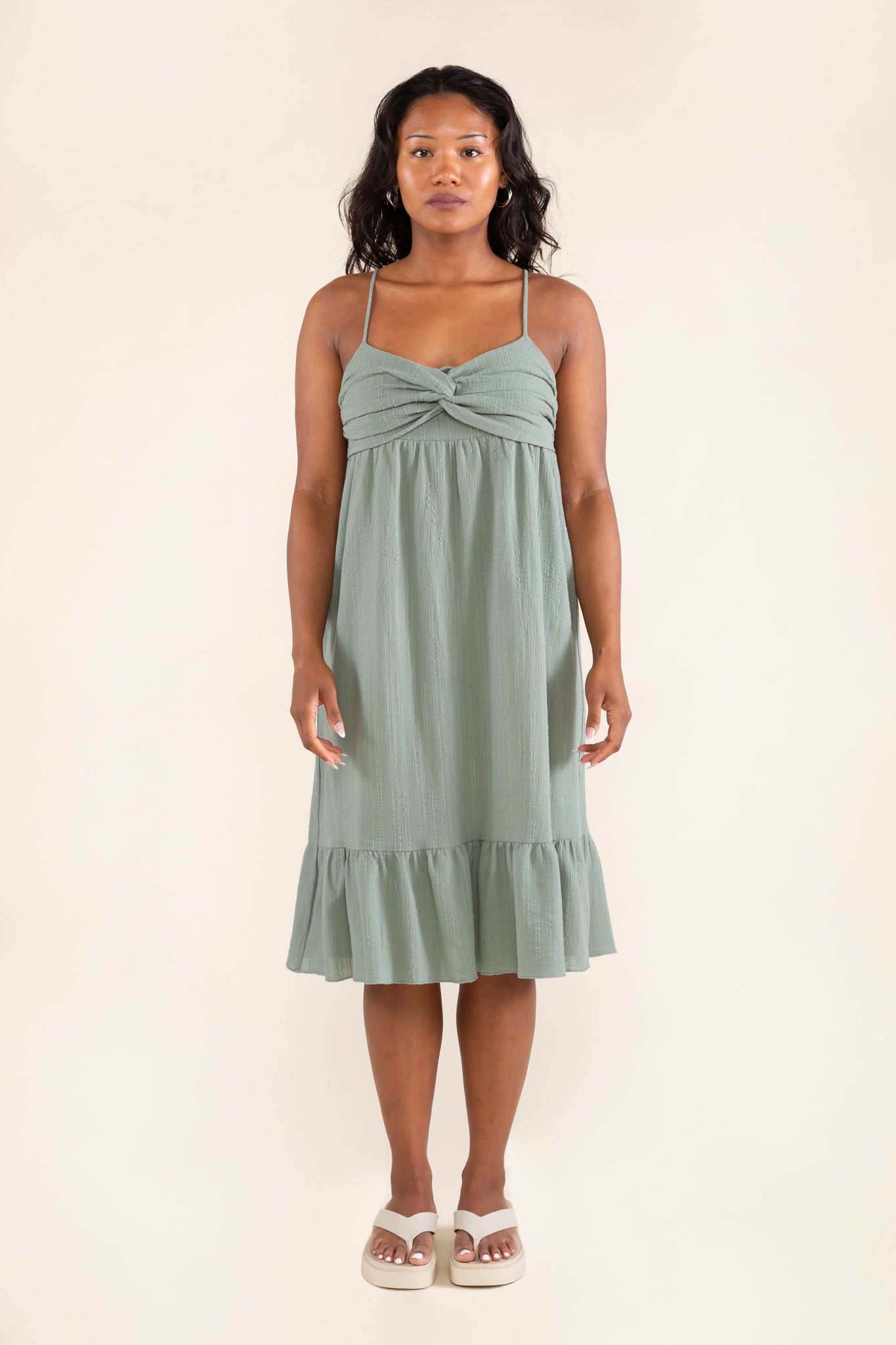 Cotton Gauze Twist Dress