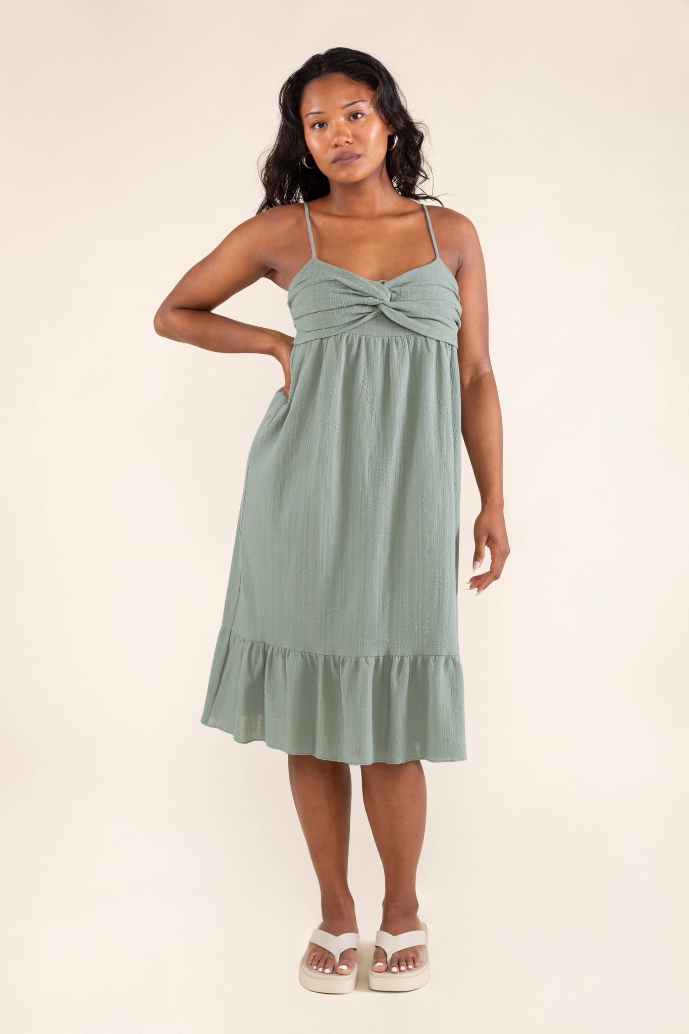 Cotton Gauze Twist Dress