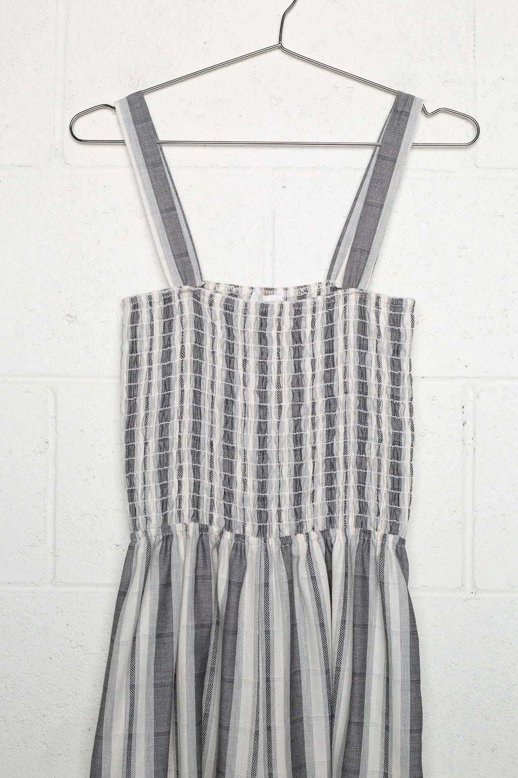 Striped Linen Jumpsuit - Black/Grey/White