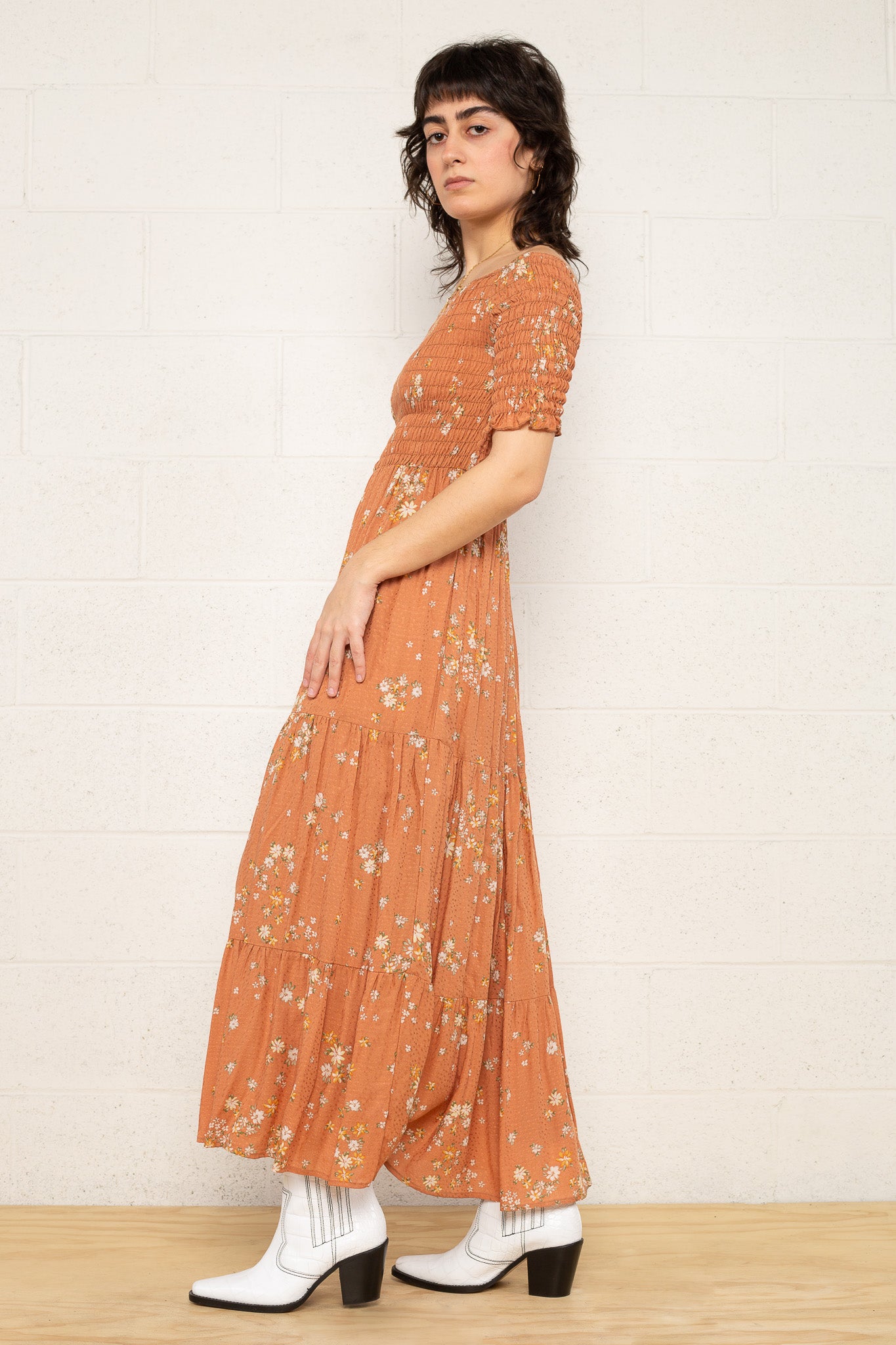 Smocked Off Shoulder Dress