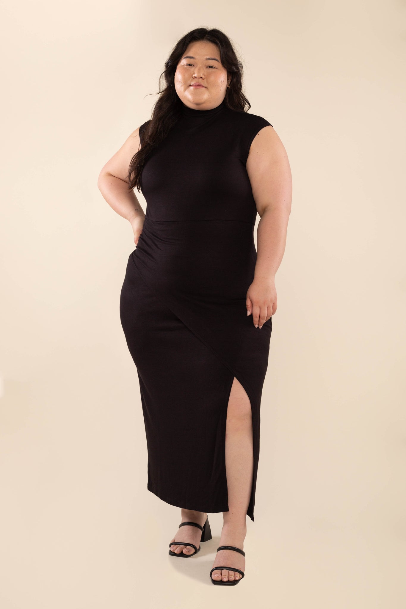 Mock Neck Maxi Knit Dress