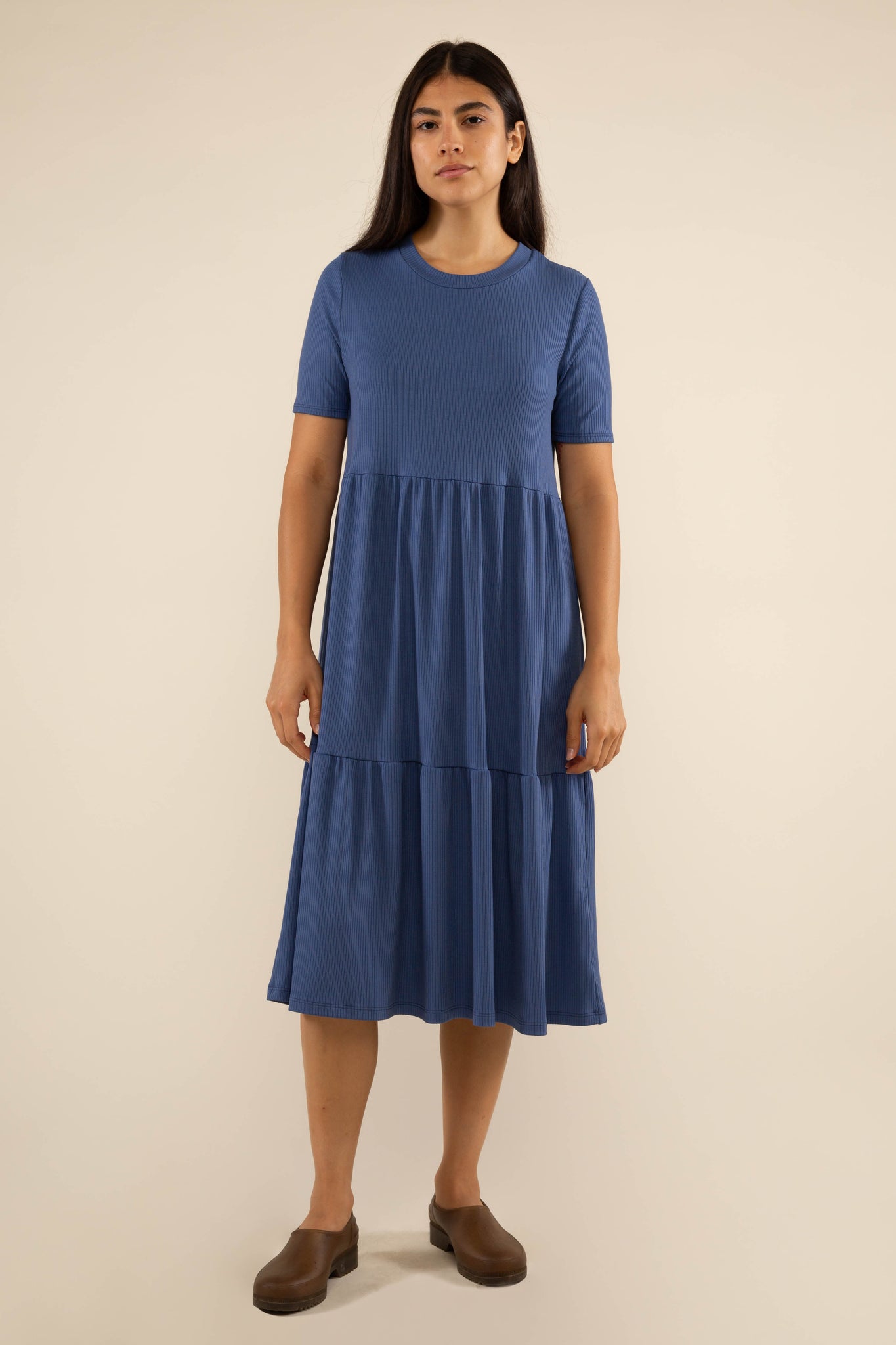 Short Sleeve Rib Dress