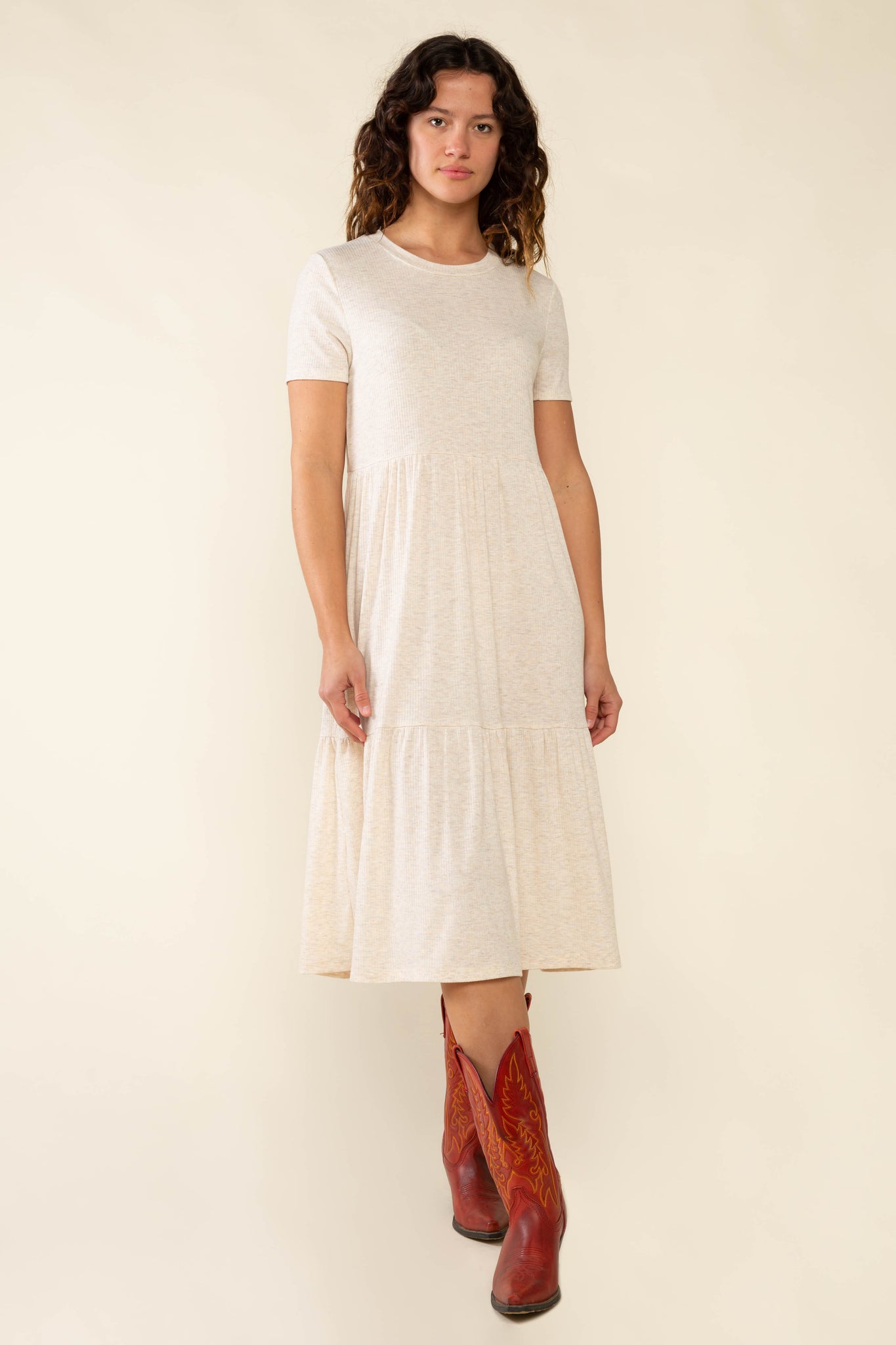 Short Sleeve Rib Dress