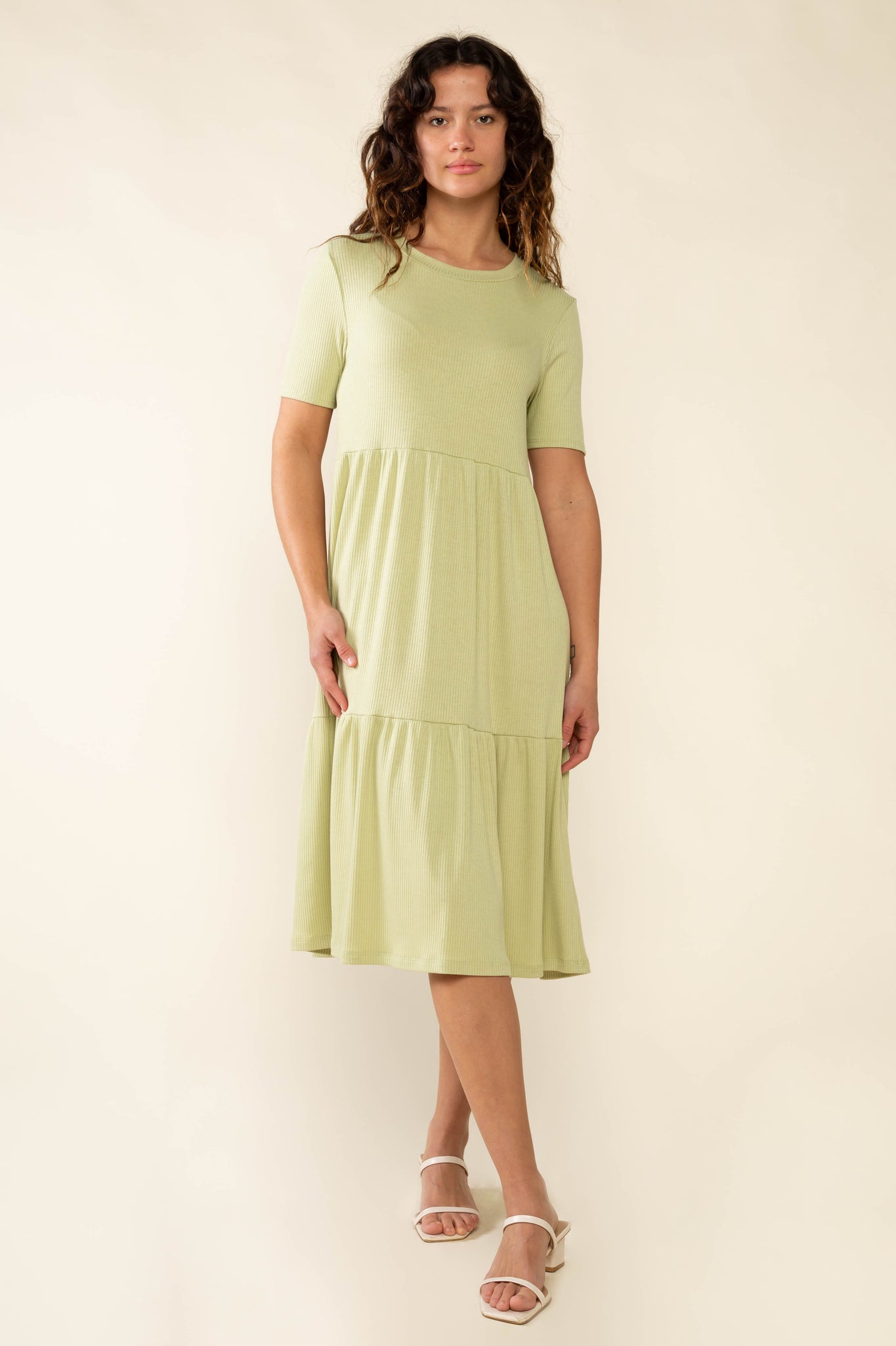 Short Sleeve Rib Dress