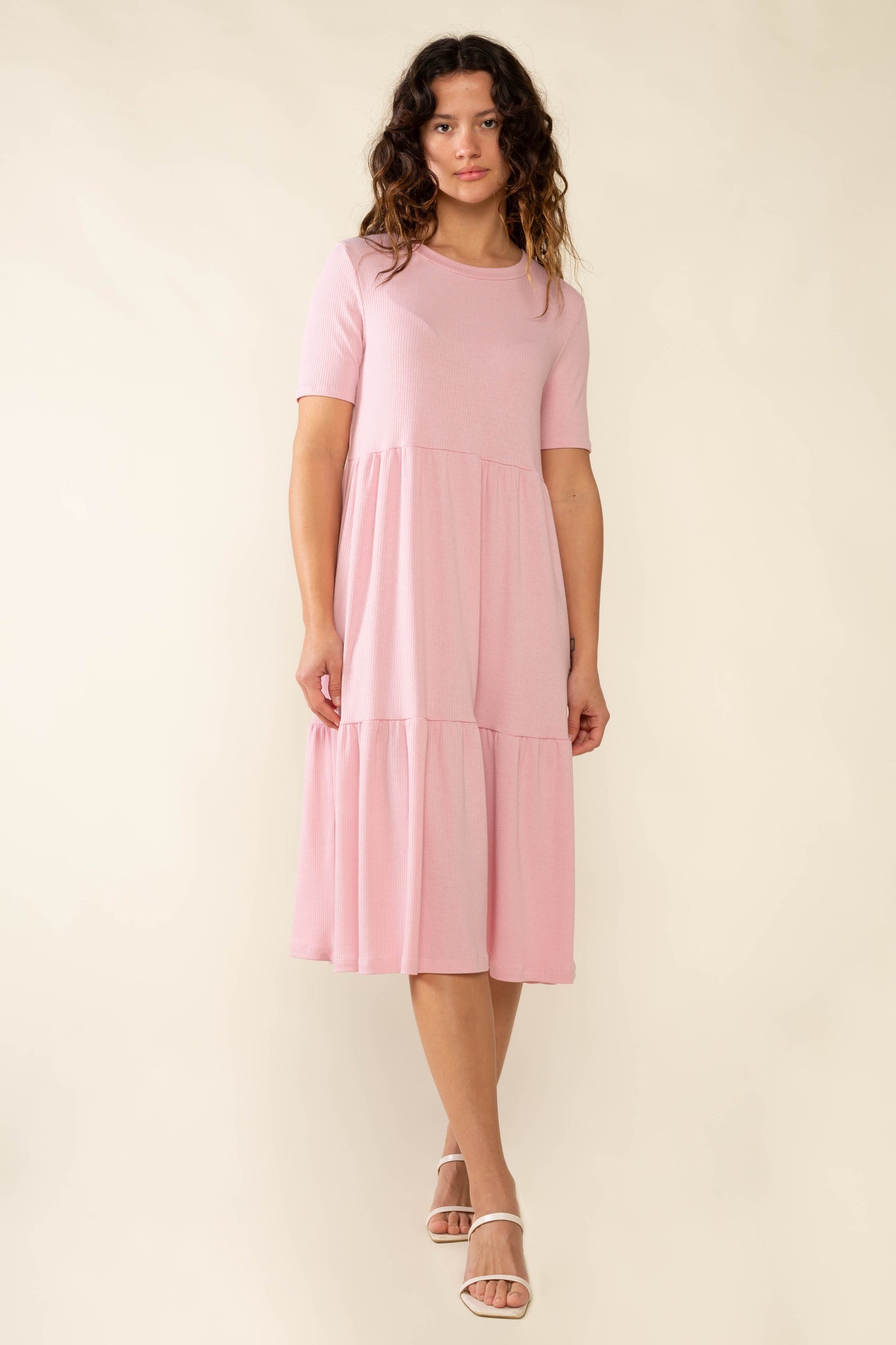 Short Sleeve Rib Dress