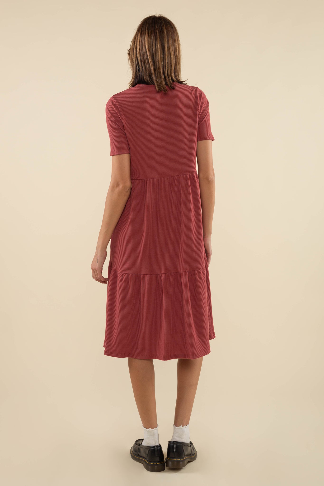 Short Sleeve Rib Dress