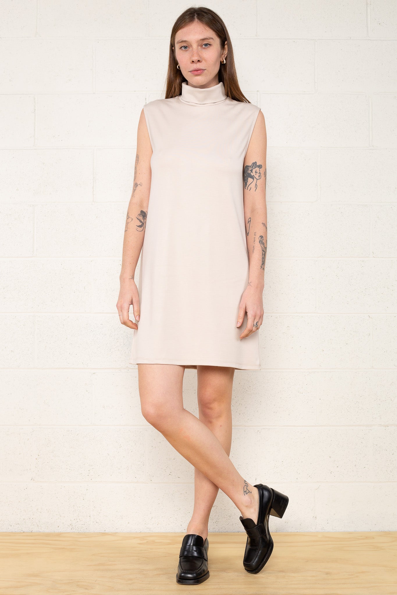 Mock Neck Mini Dress