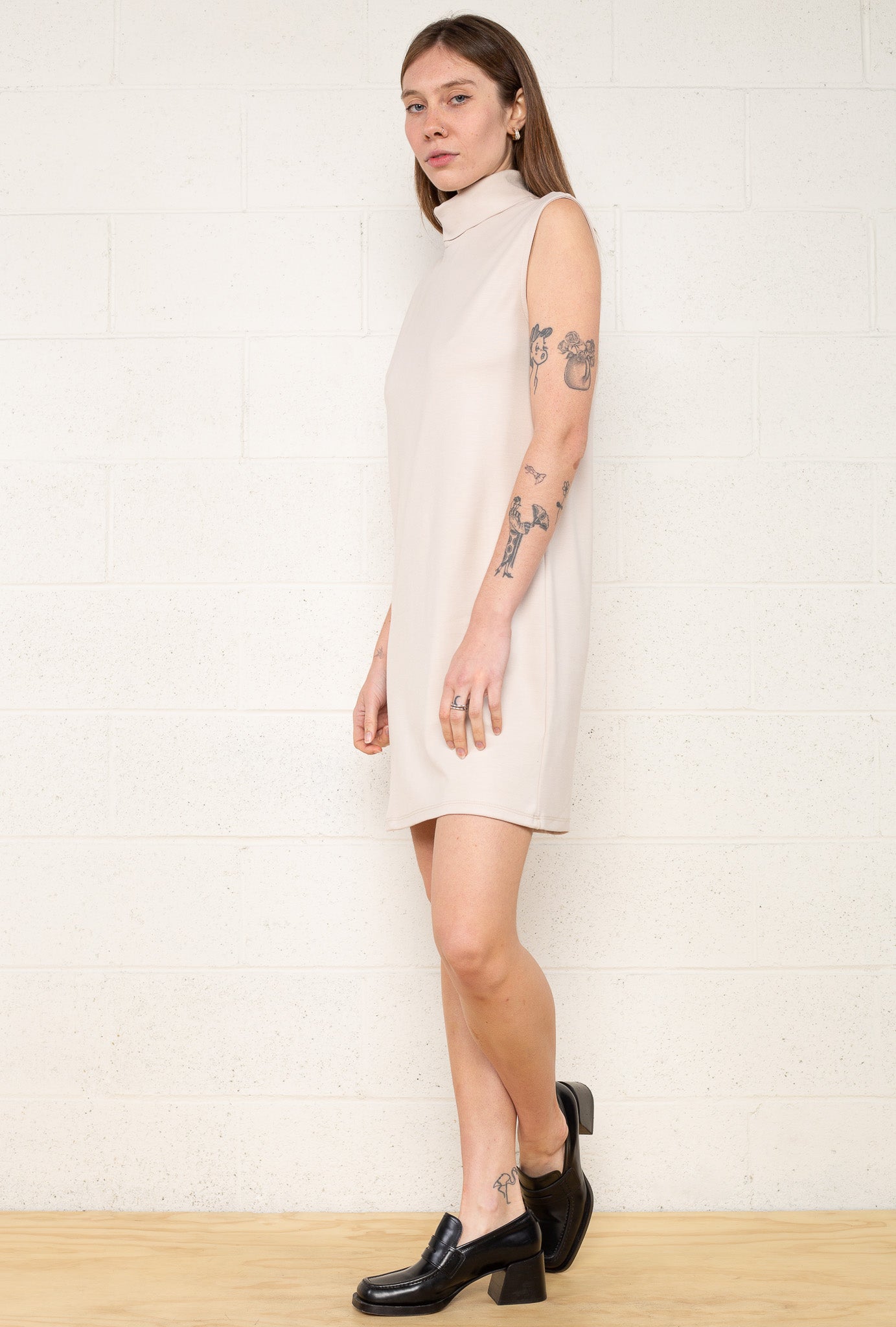Mock Neck Mini Dress