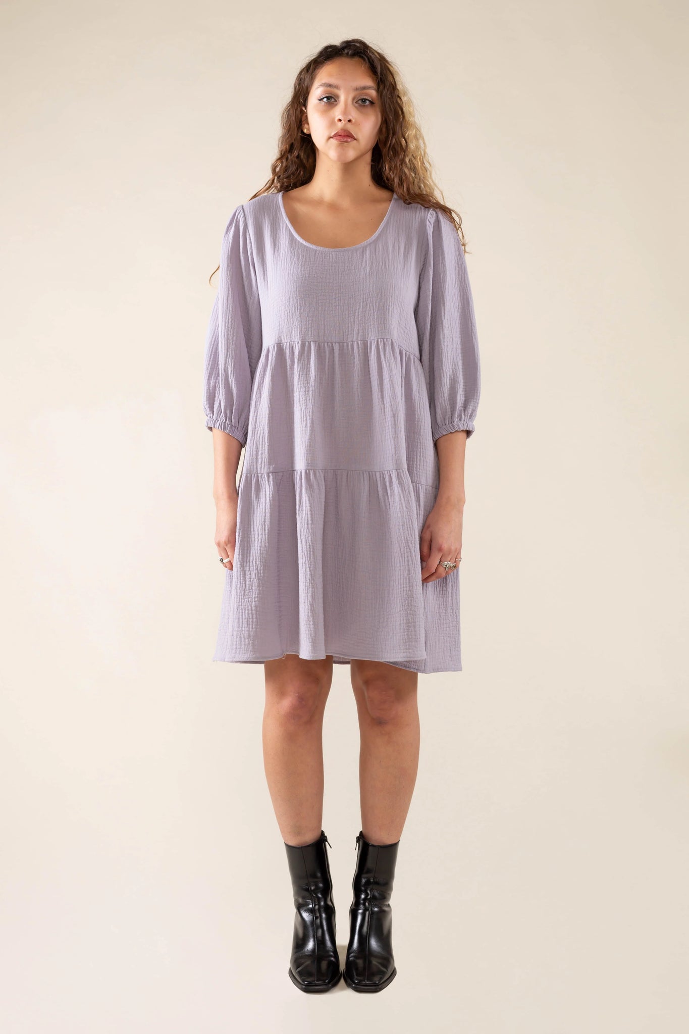 Cotton Gauze Tiered Dress