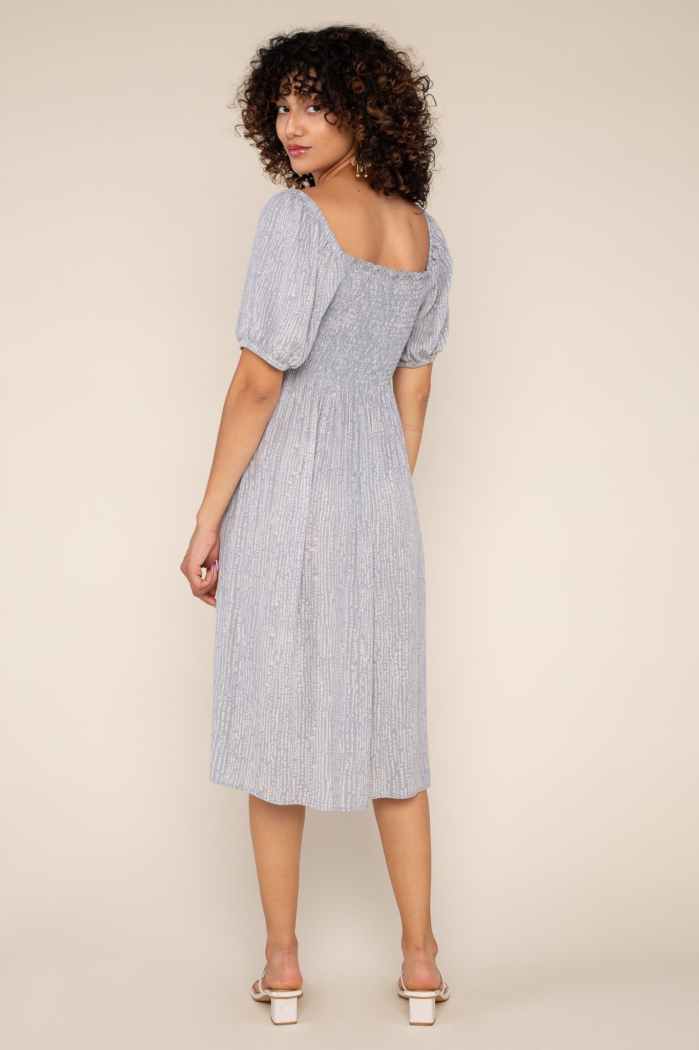 Smocked Knee Length Dress
