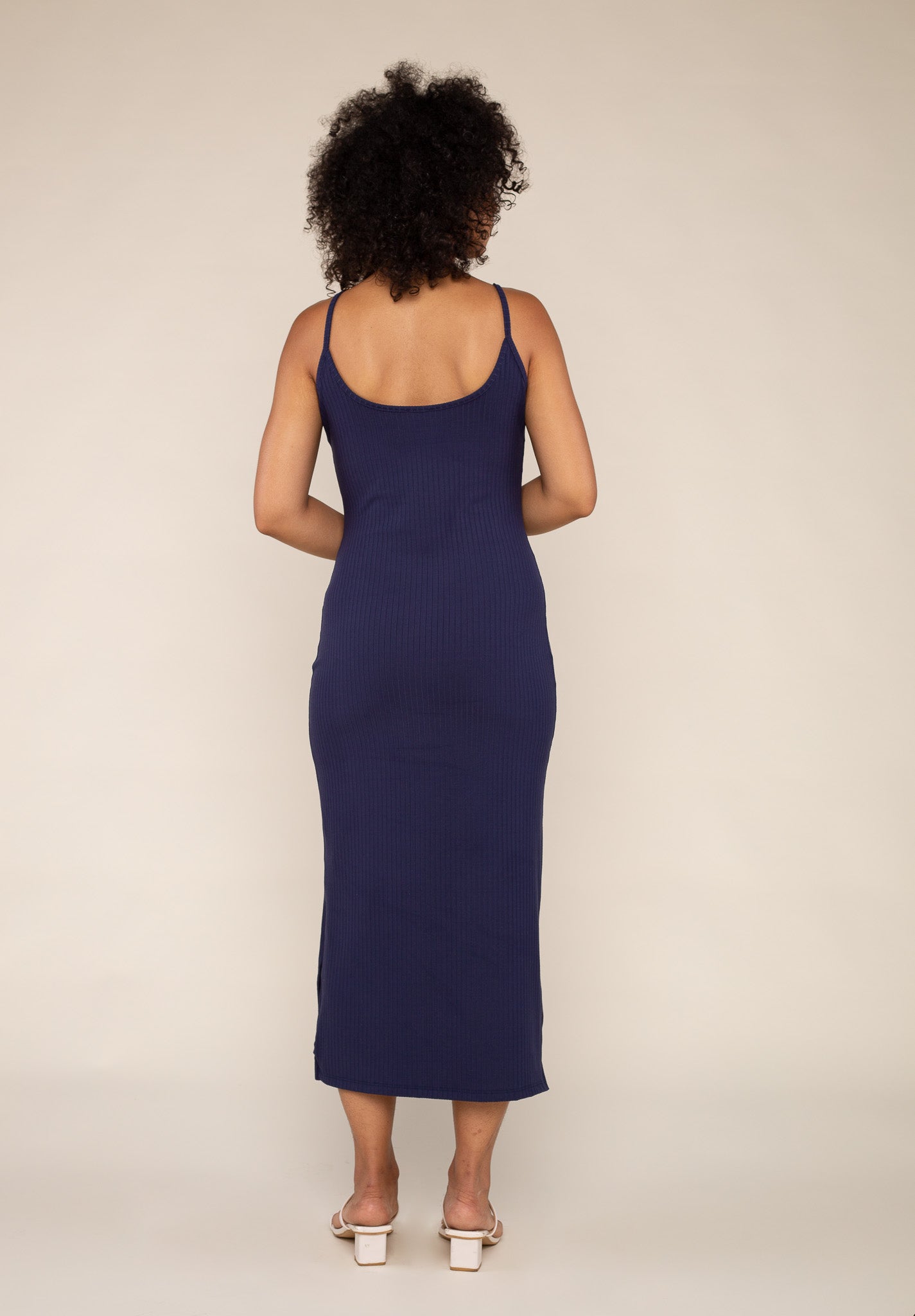 Rib Cowel Neck Dress