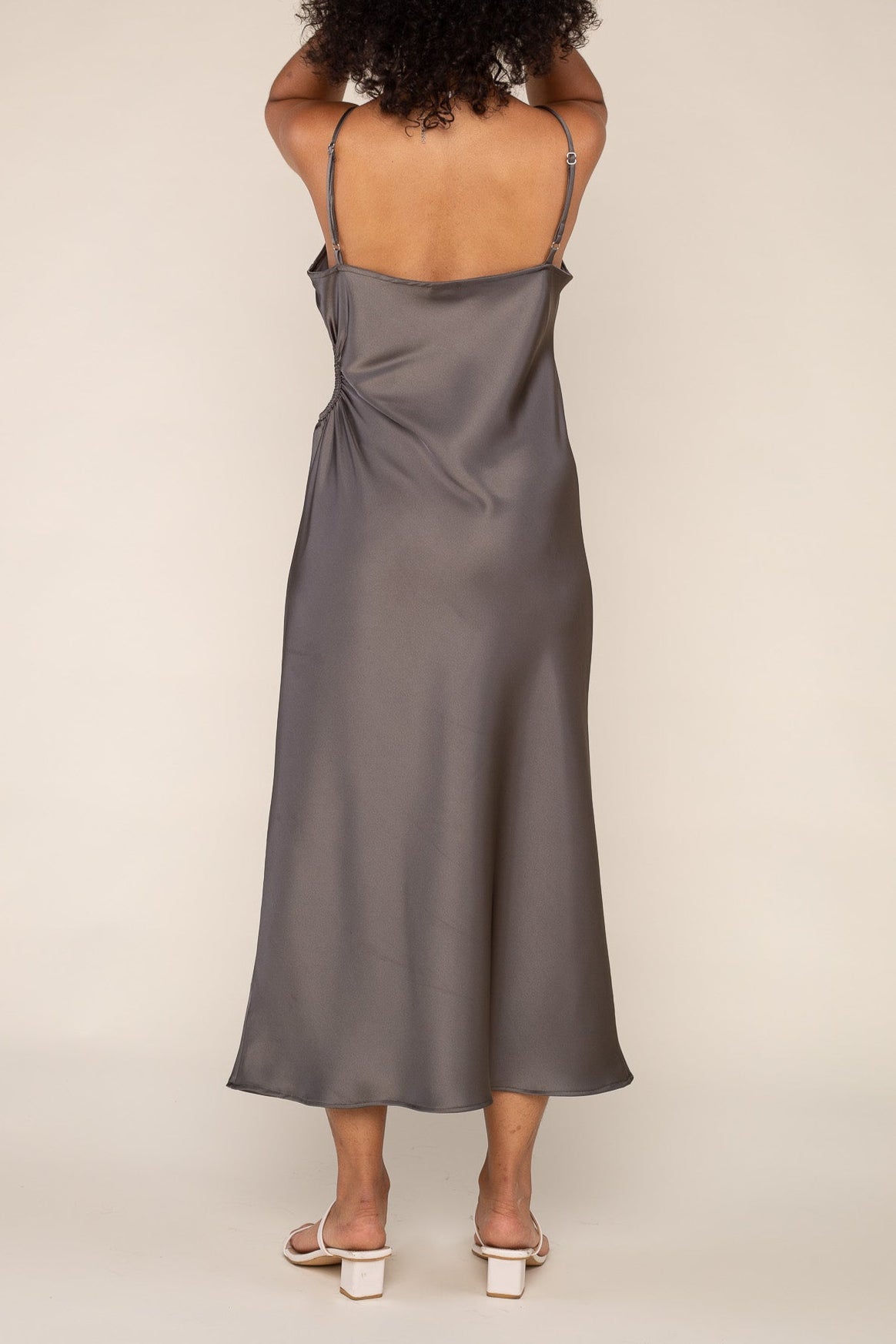 Cut Out Satin Slip Dress
