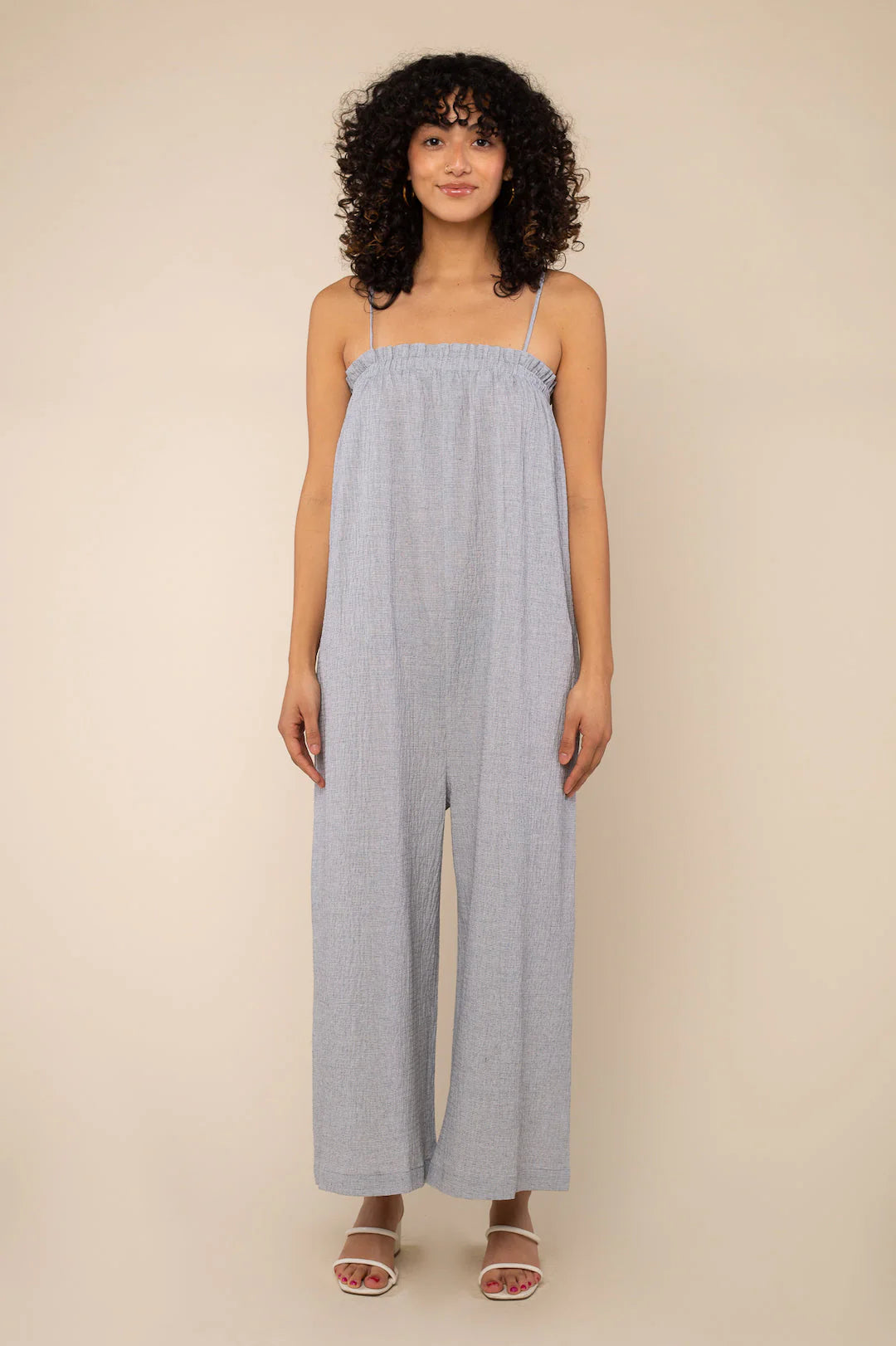 Seersucker Cotton Jumpsuit