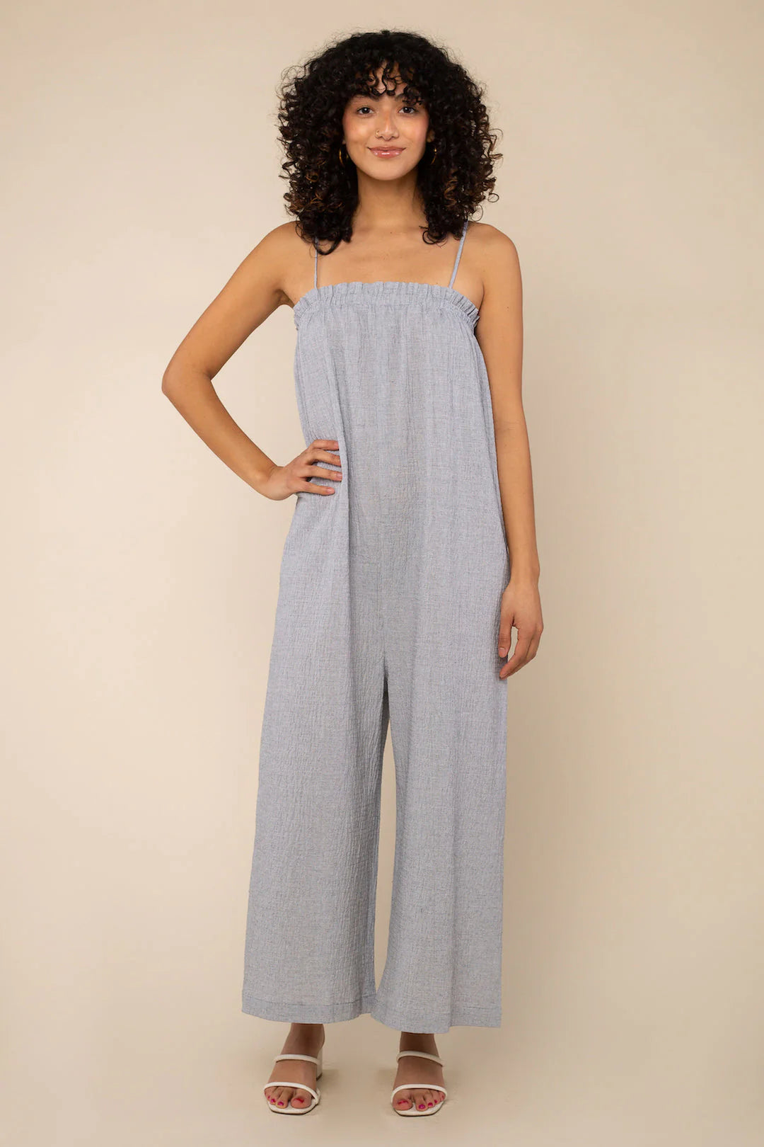 Seersucker Cotton Jumpsuit
