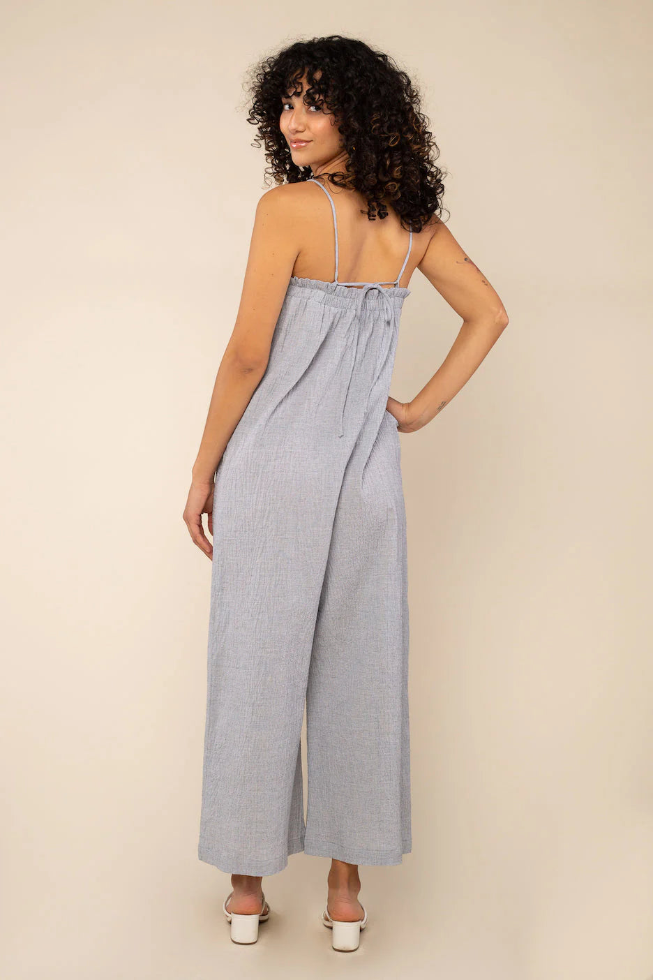 Seersucker Cotton Jumpsuit