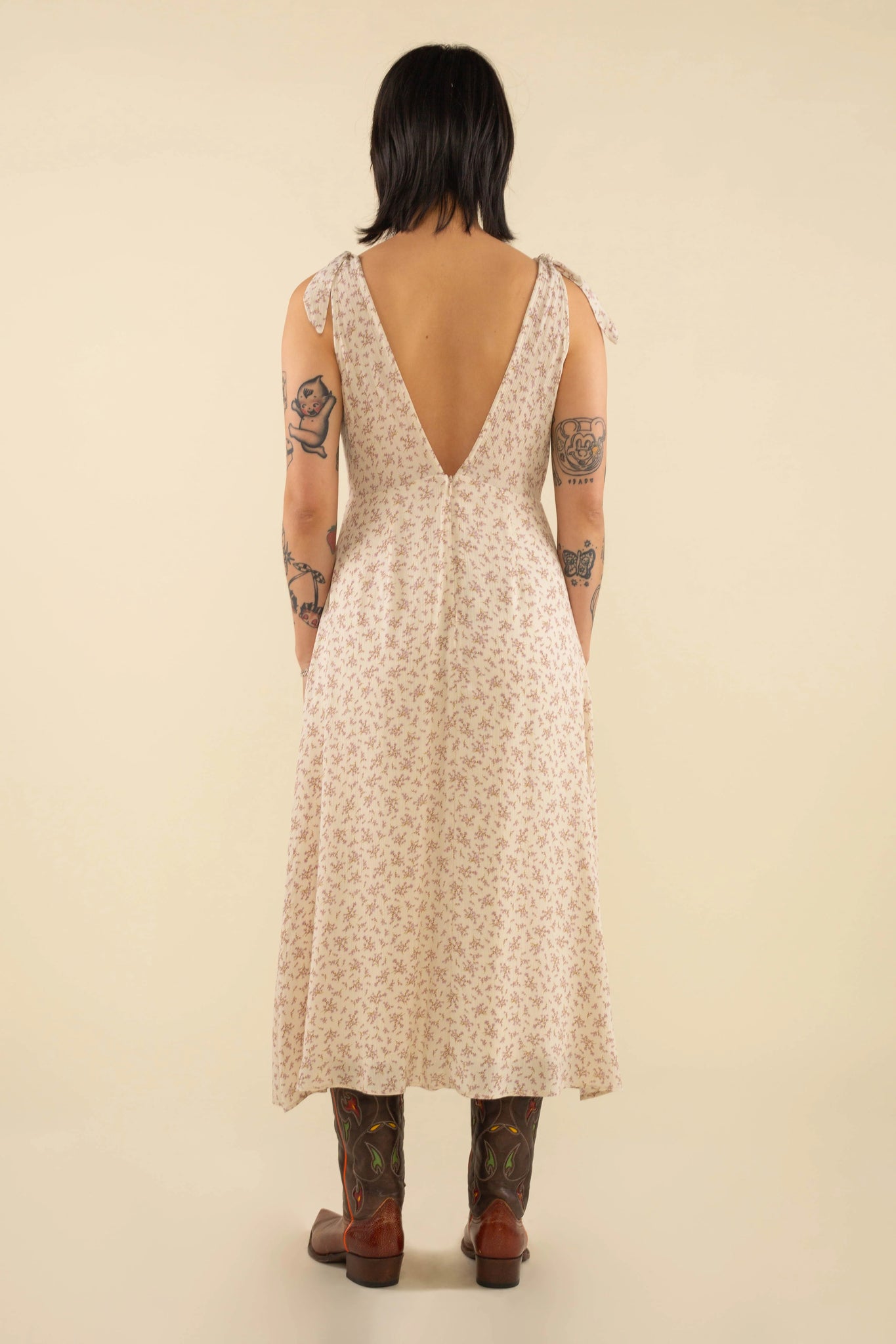 V-neck Ditsy Dress