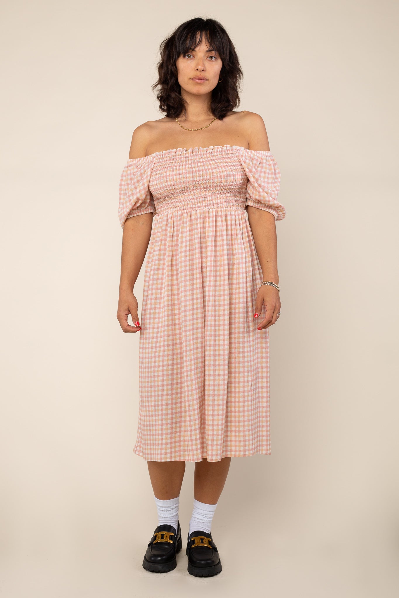 Gingham Midi Dress