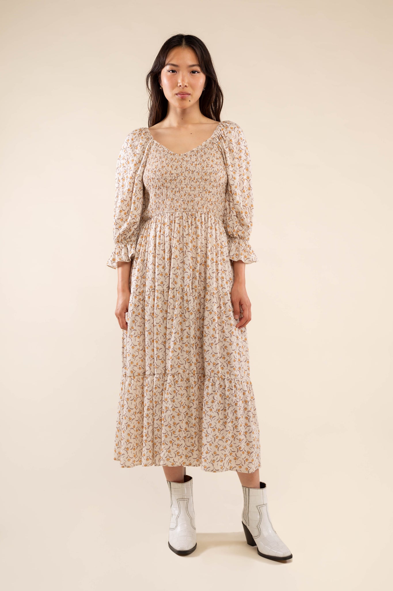 Tiered Print Dress