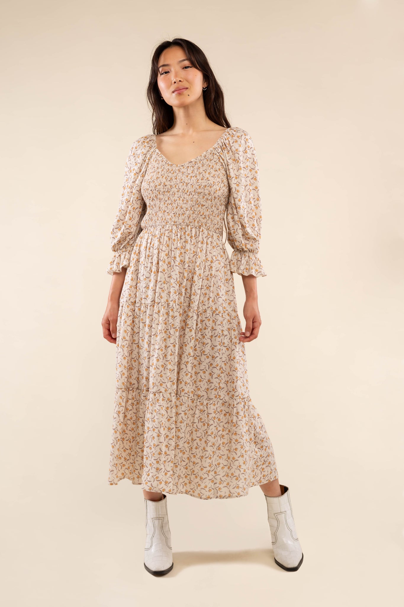 Tiered Print Dress