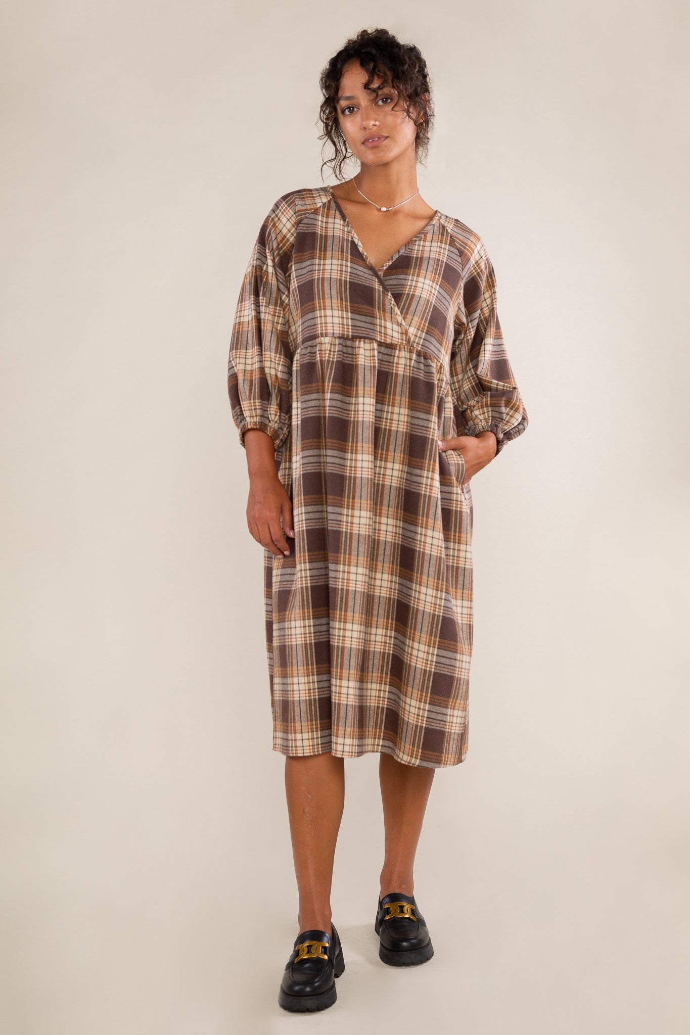 Plaid Crossover Dress