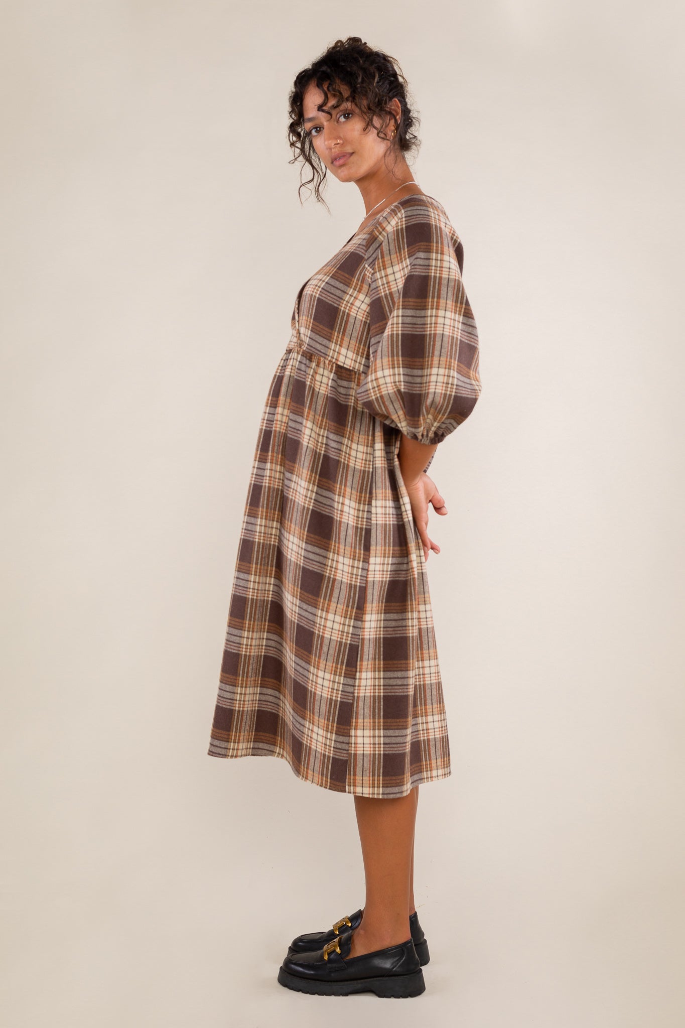 Plaid Crossover Dress