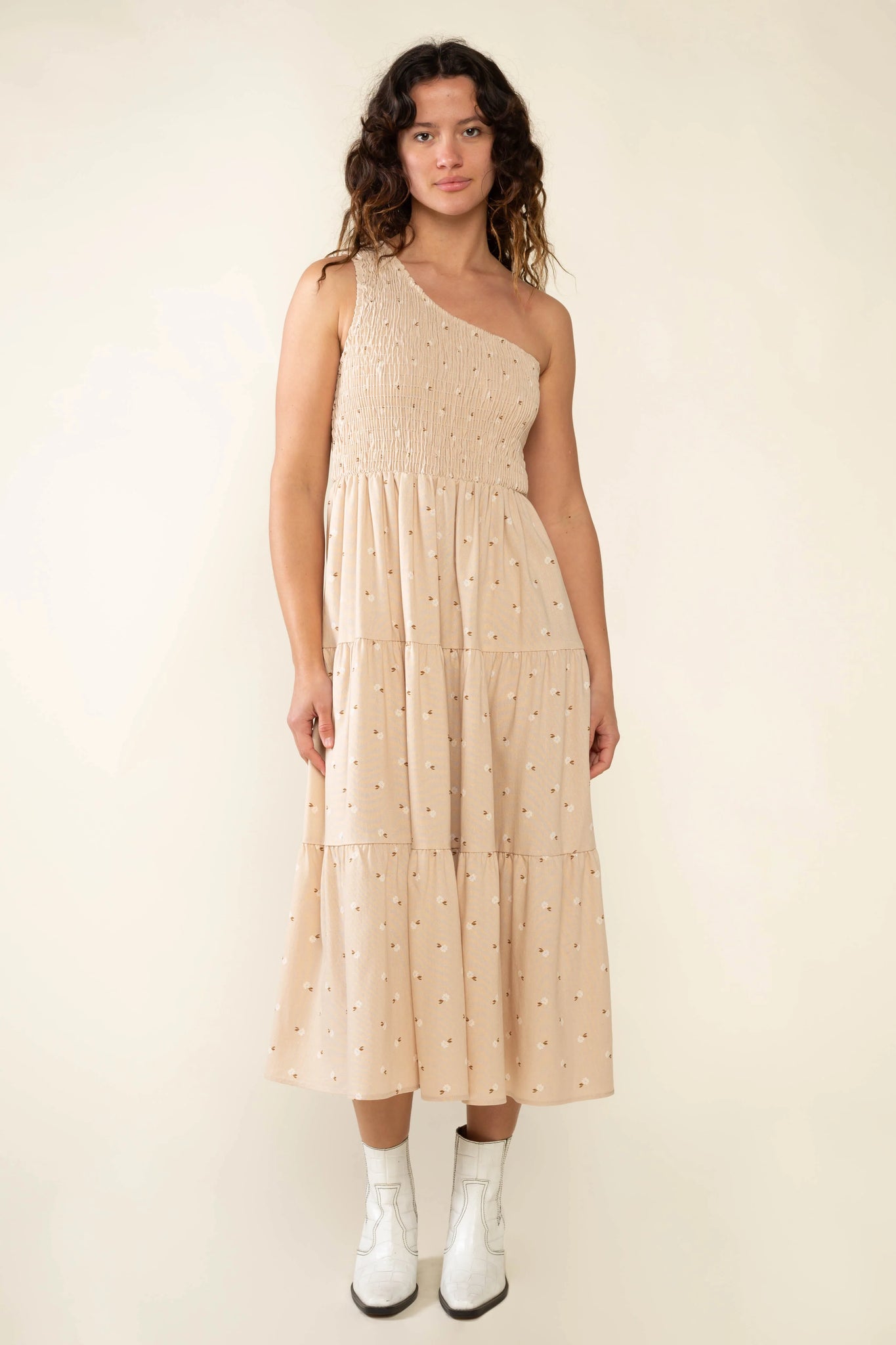 One Shoulder Midi Dress