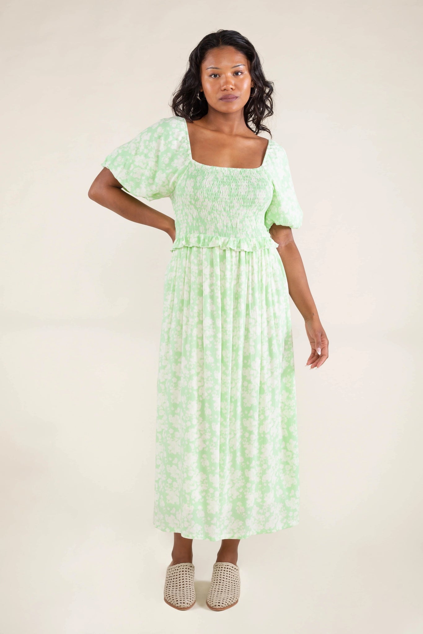 Floral Puff Sleeve Dress