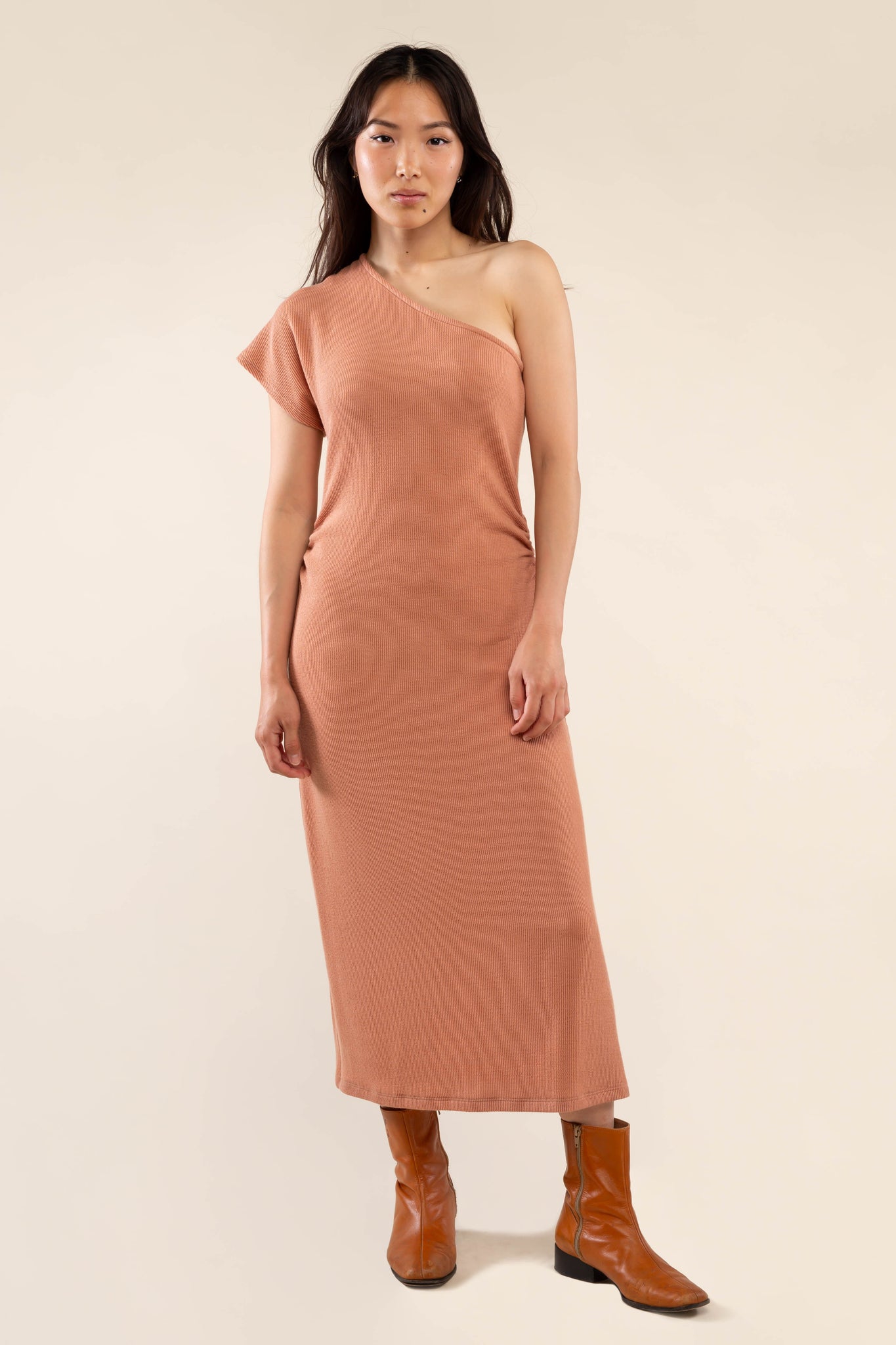One Shoulder Rib Dress
