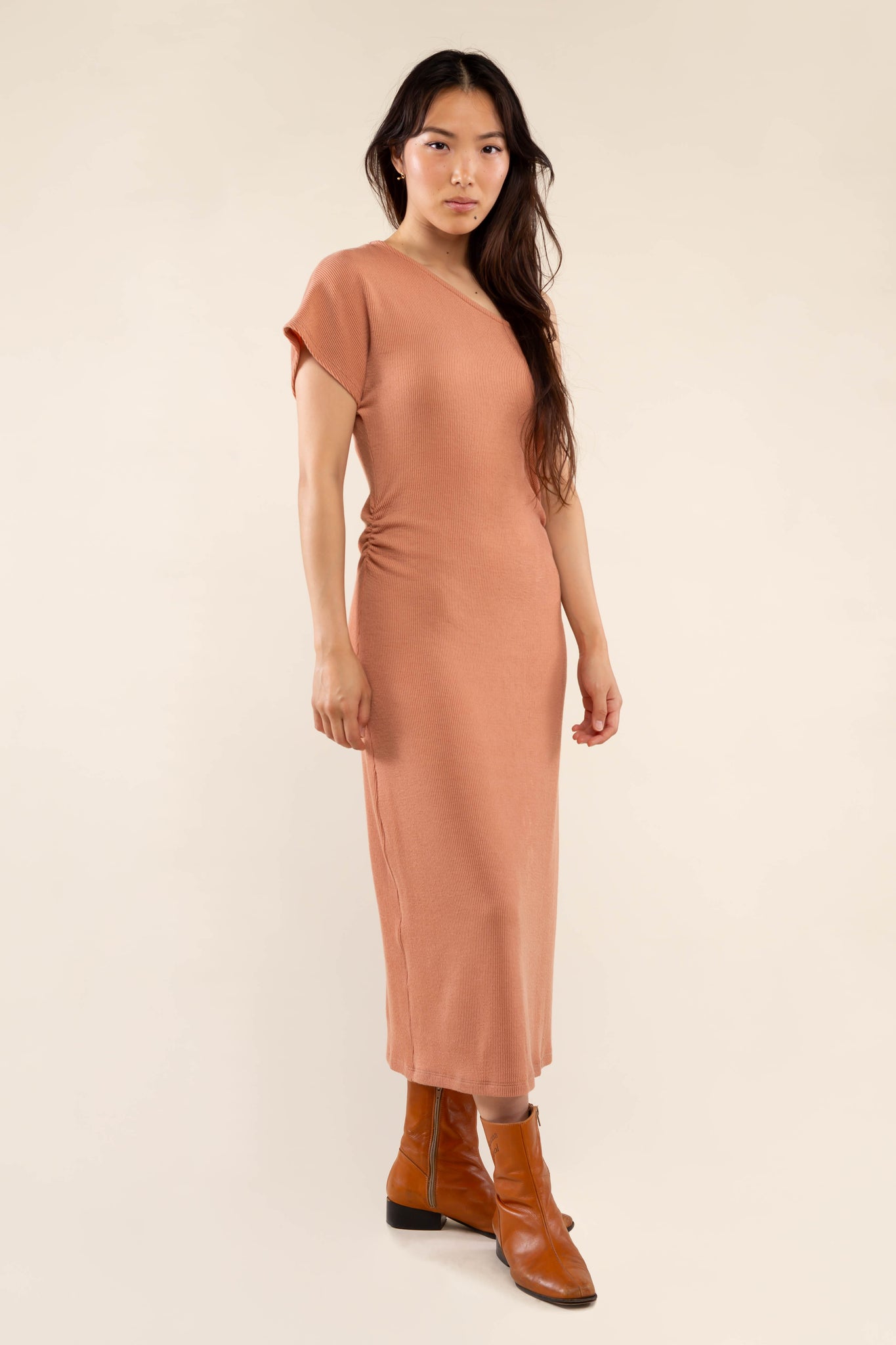 One Shoulder Rib Dress